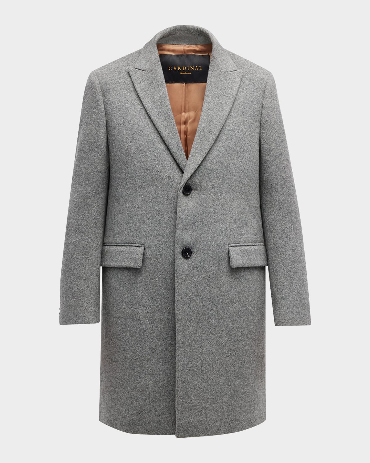 Men's Sutton Peak-Lapel Wool Topcoat