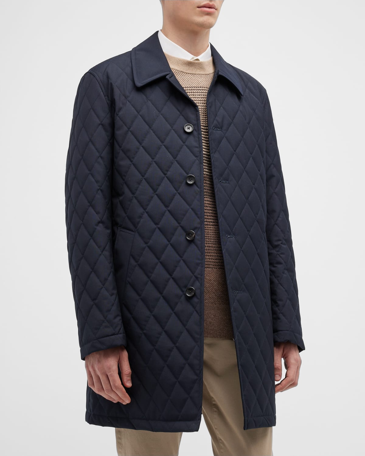 Shop Cardinal Of Canada Men's Mansfield Diamond Quilted Barn Coat In Navy