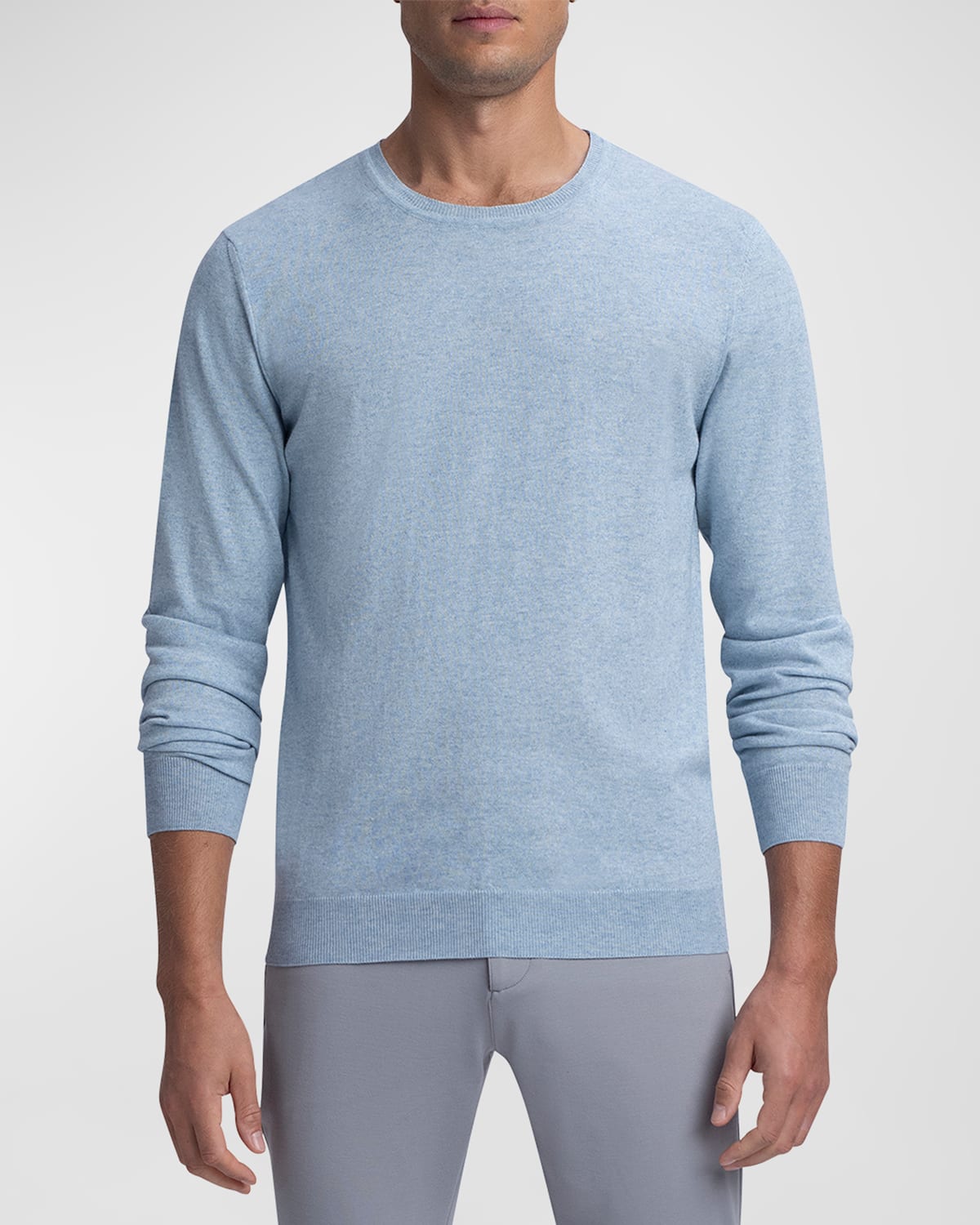 Shop Bugatchi Men's Cotton-cashmere Crewneck Sweater In Riviera
