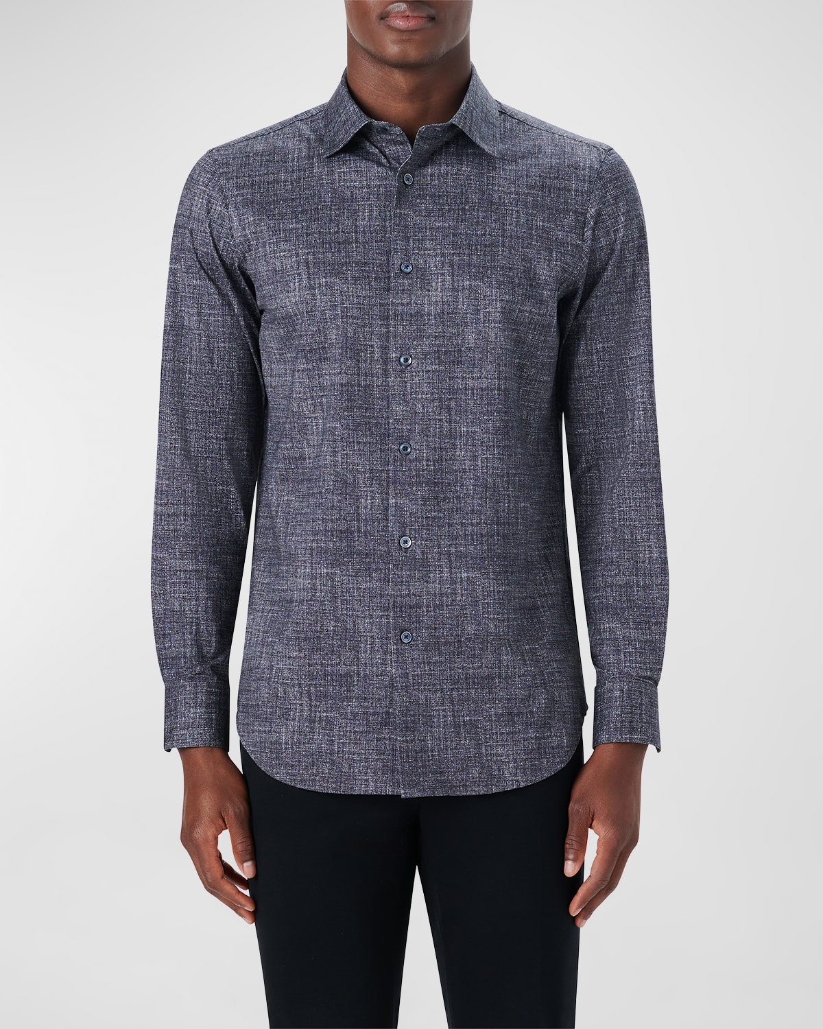 Bugatchi Ooohcotton® Print Button-up Shirt In Graphite