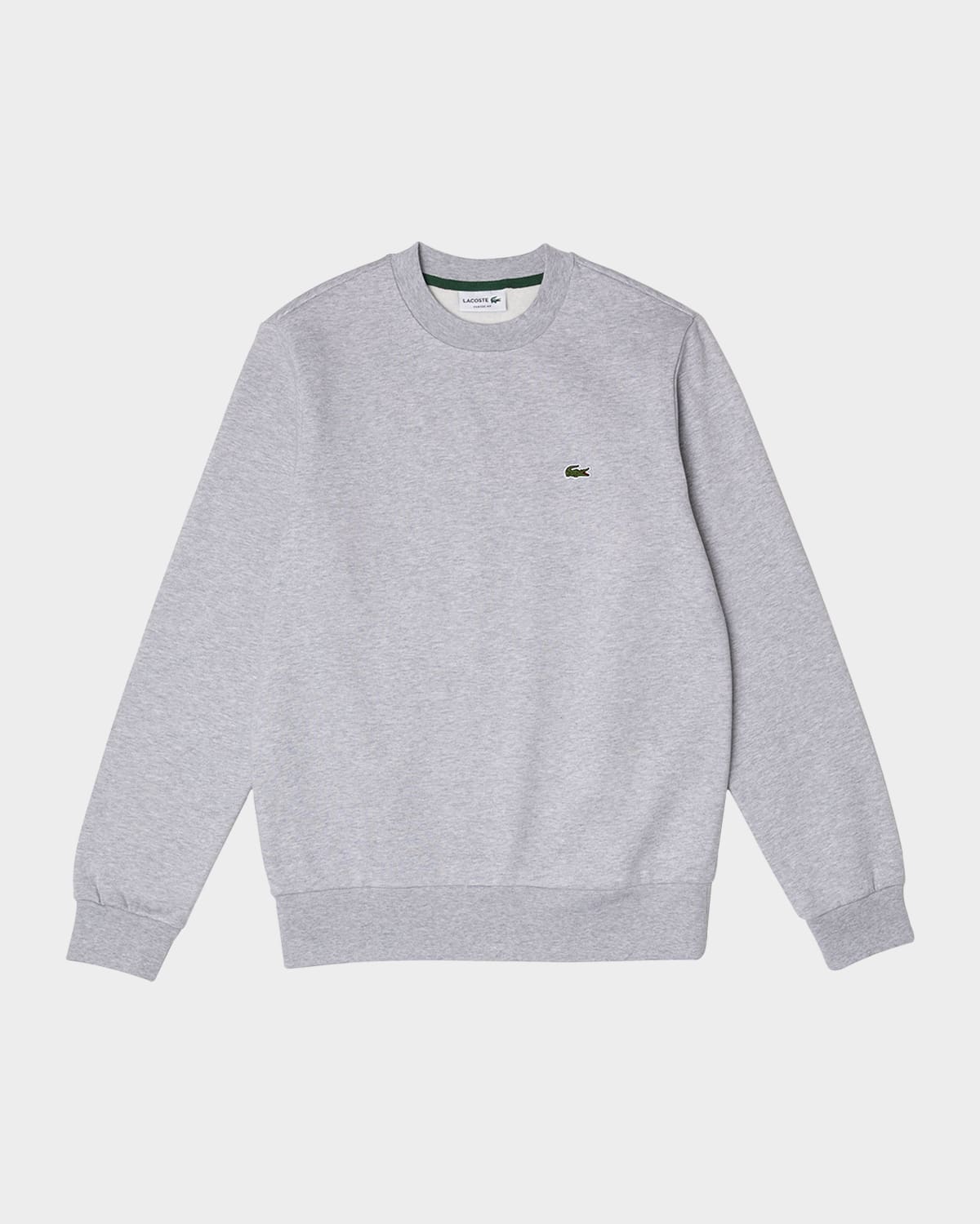 Lacoste New Cotton Crew Knit Ah1985 In Cca Silver Chine