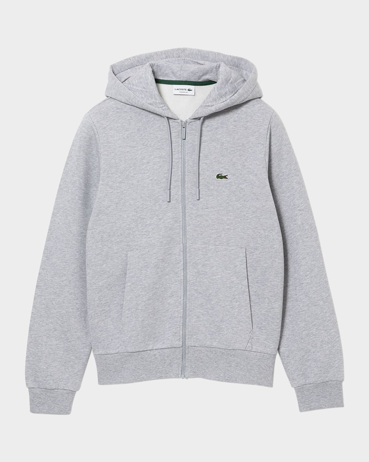 Lacoste Men's Hooded Zip Sweatshirt In Cca Silver Chine