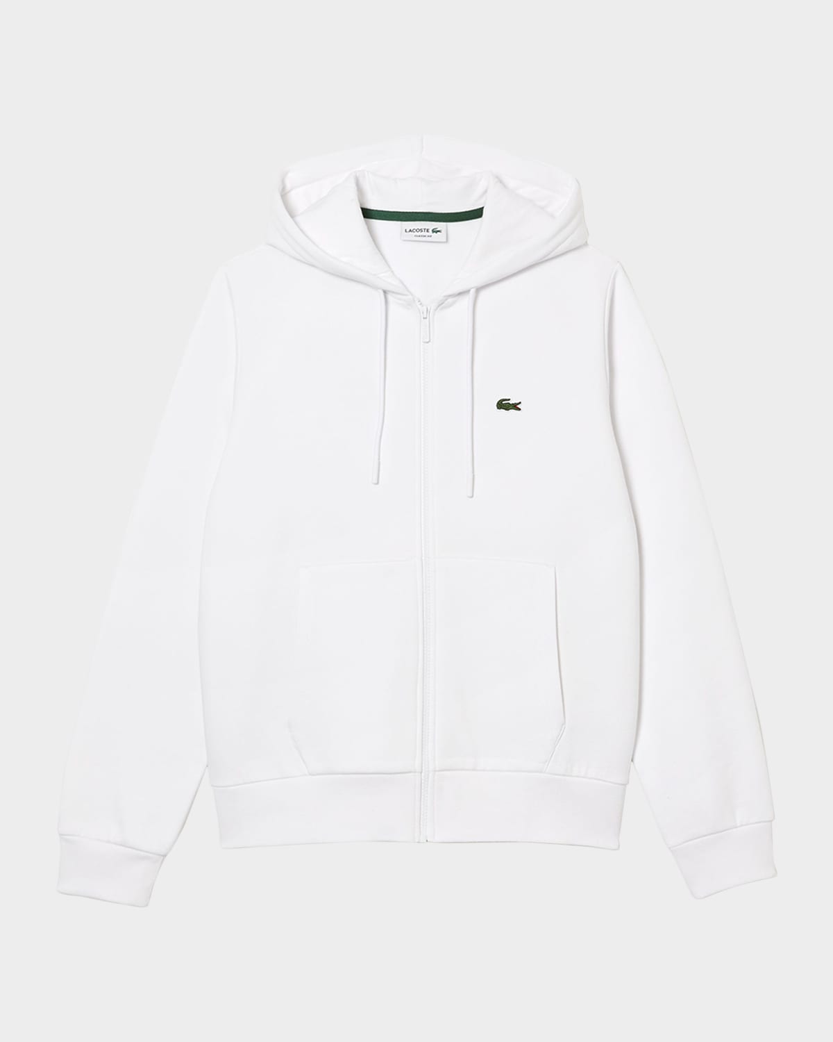 Lacoste Fleece Zipped Hoodie - Xxl - 7 In White