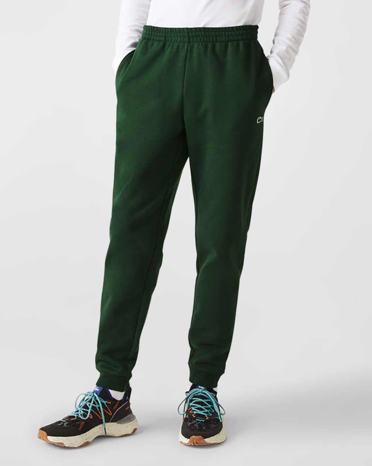 Lacoste Men's Solid Fleece Joggers In 132 Green