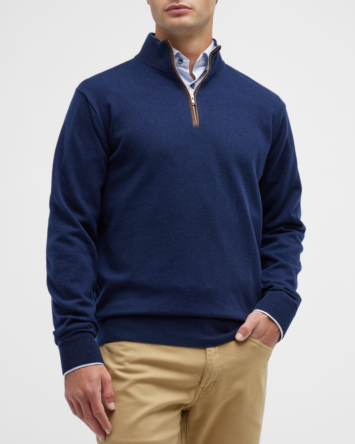 Peter Millar Men's Stretch Cashmere Quarter-Zip Sweater