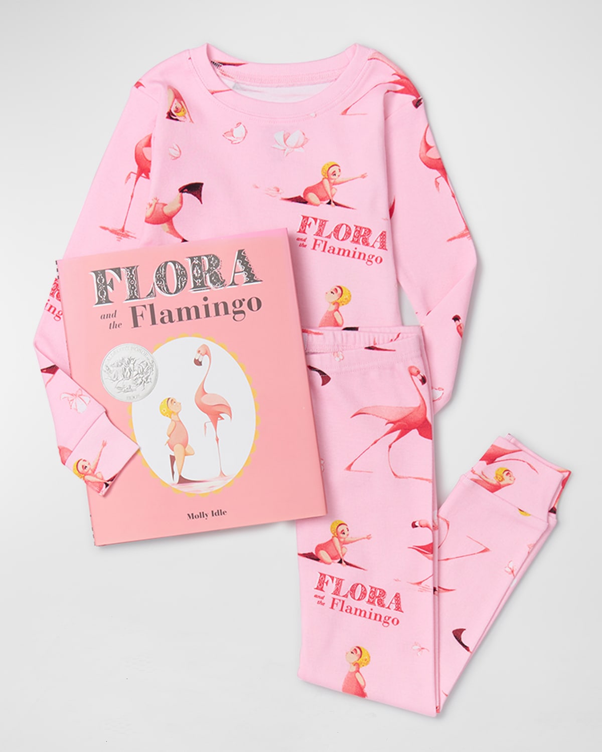 Shop Books To Bed Girl's Flora And The Flamingo Pajama Book Set In Pink