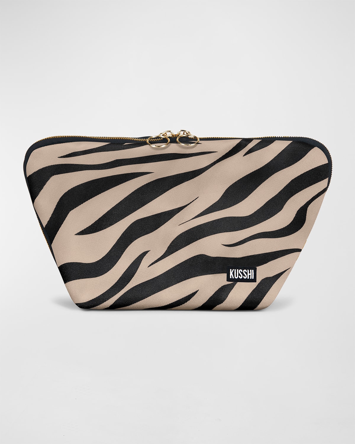 Vacationer Zebra-Print Makeup Bag
