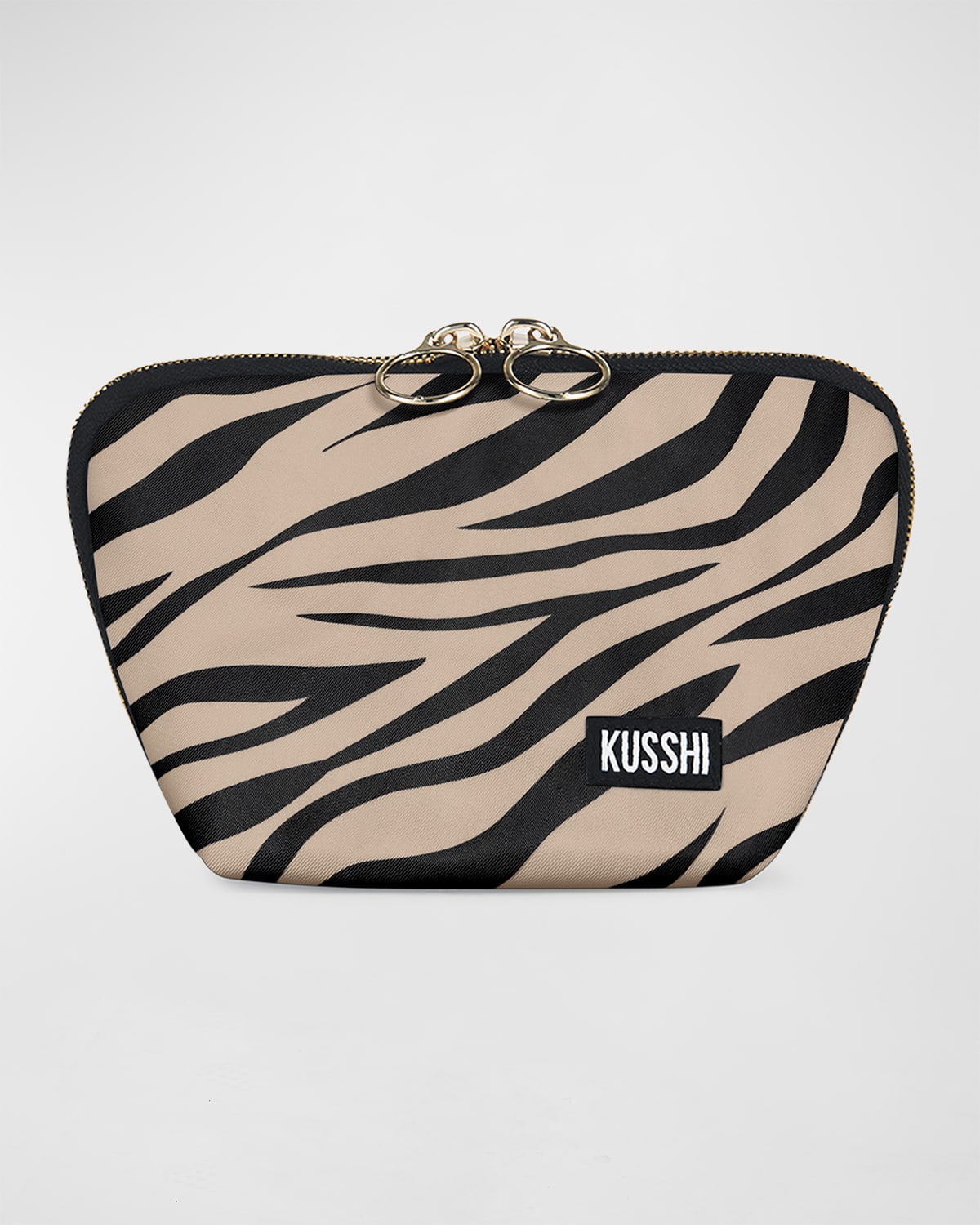 Vacationer Zebra-Print Makeup Bag