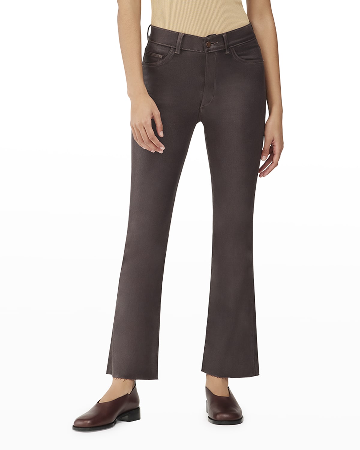 DL Premium Denim Bridget Bootcut High-Rise Instasculpt Cropped Jeans