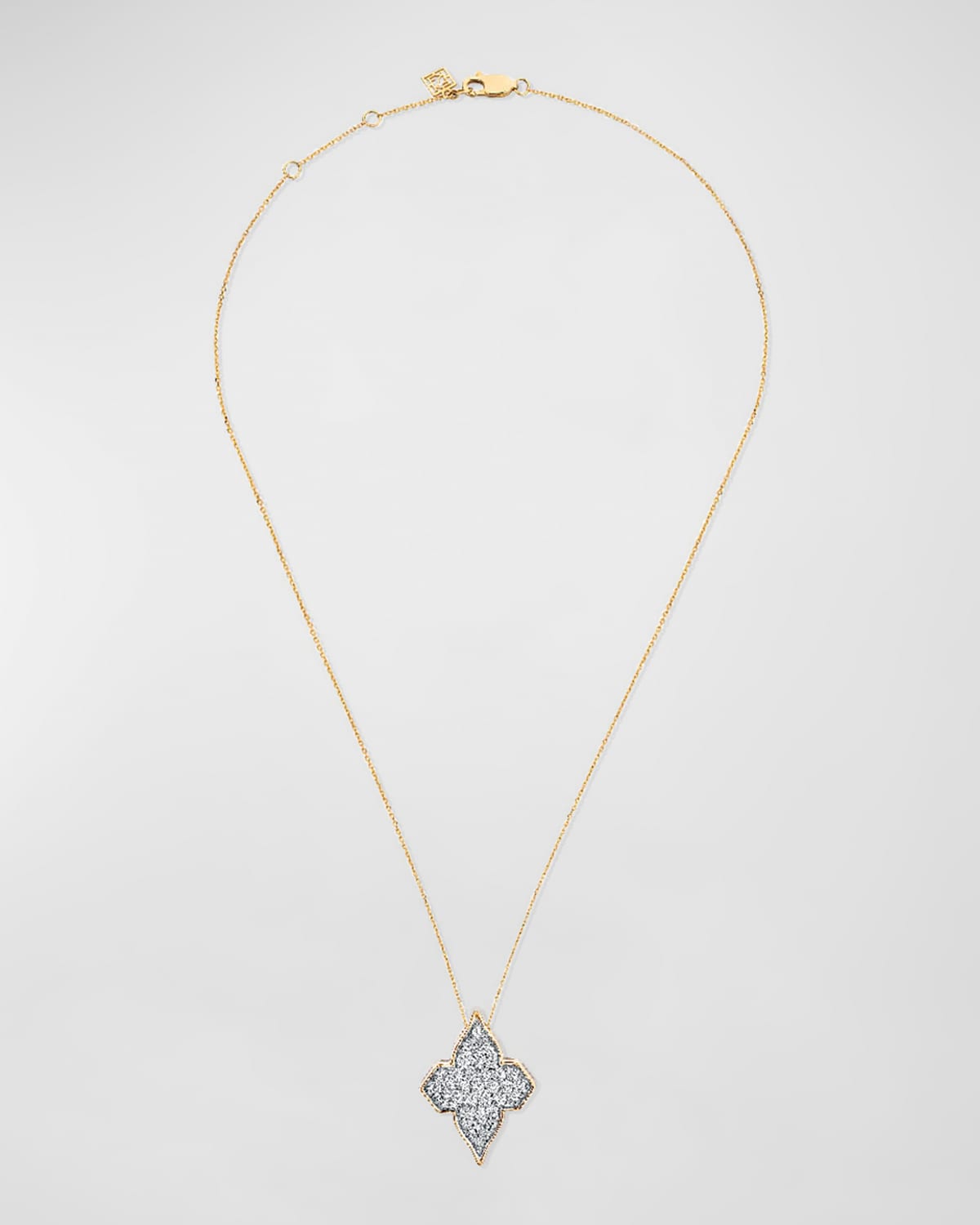 18K Yellow Gold Diamonds Minimalistic Pendant Necklace, 16-18"L