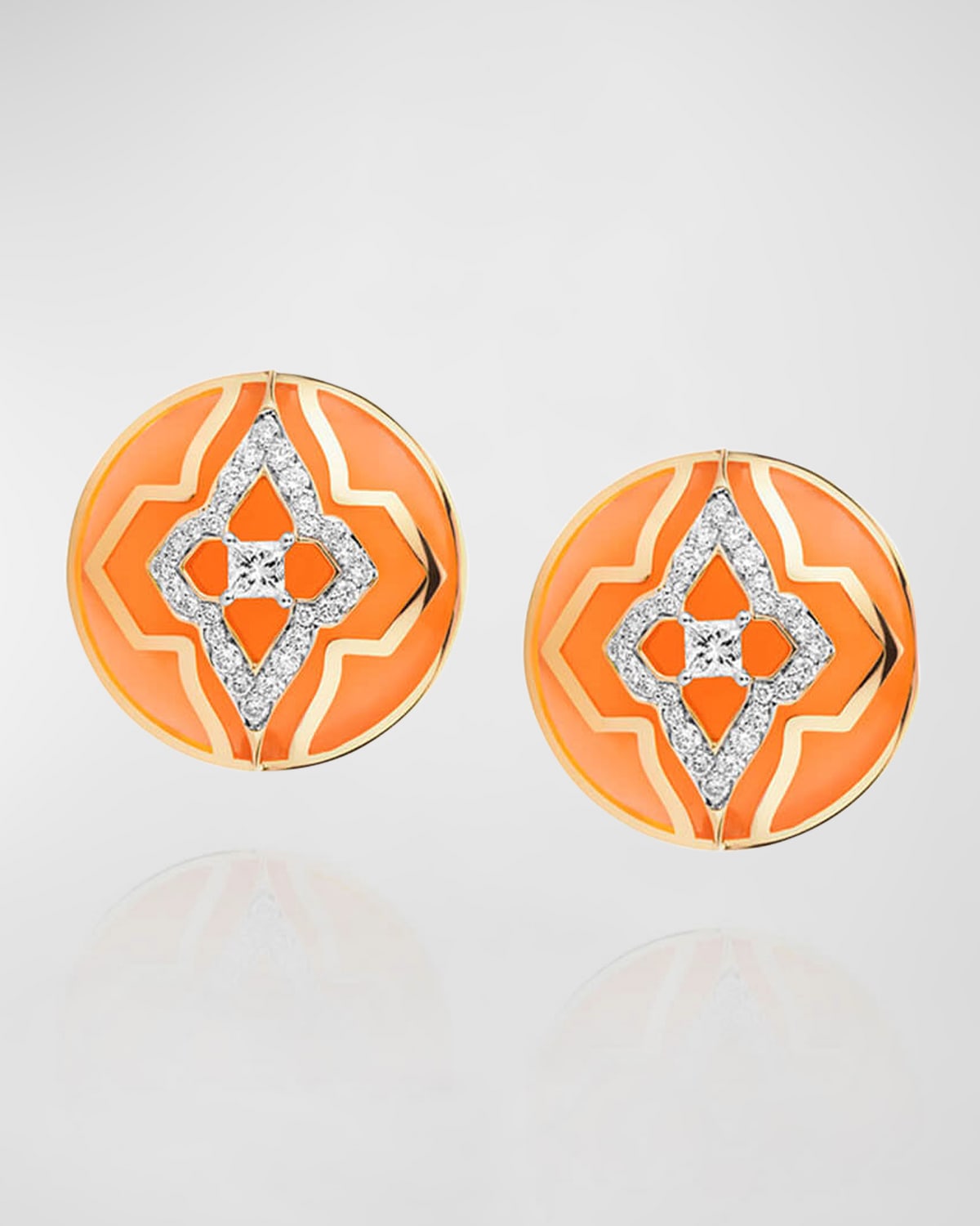 18Kt Yellow Gold Flush Orange Mumbai Audacious Earrings