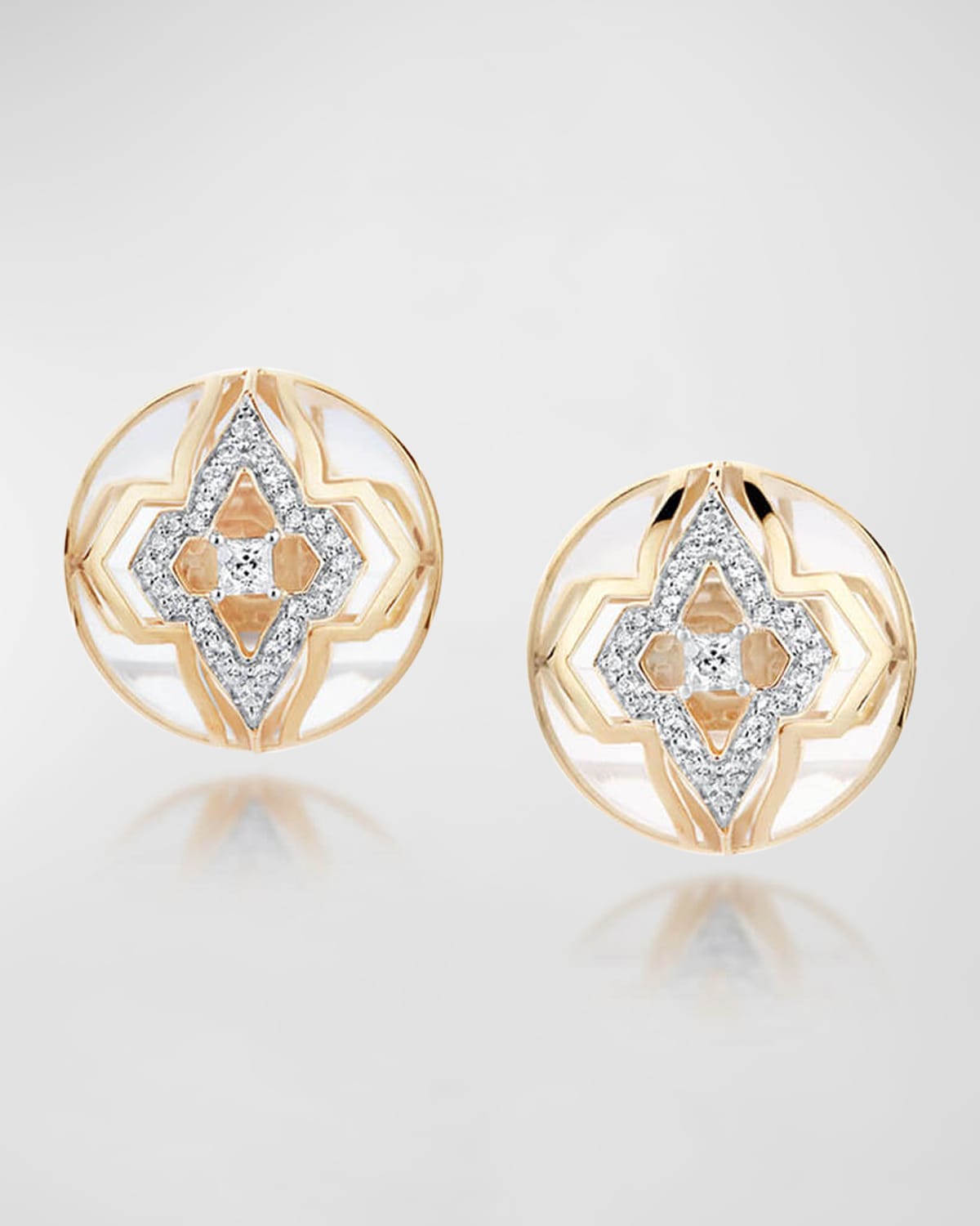 18Kt Yellow Gold Pure Clear Kashmir Audacious Earrings