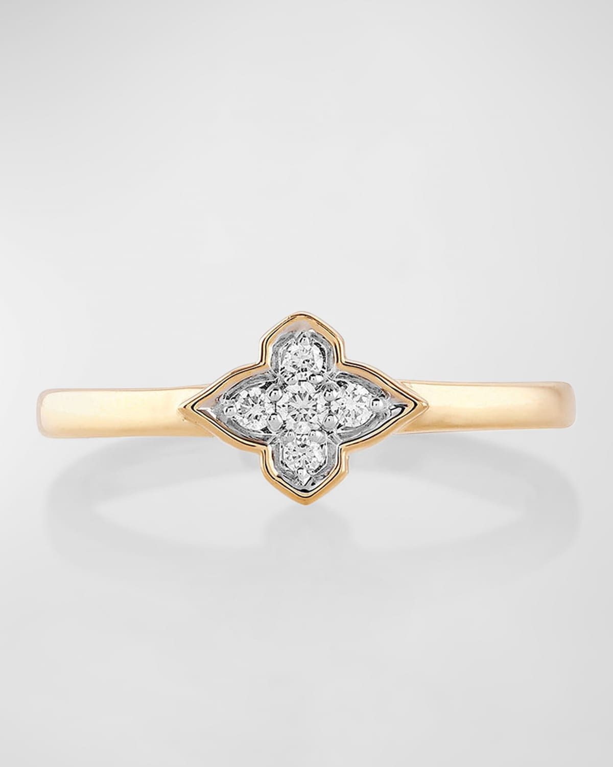 18K Yellow Gold Diamonds Delicate Ring, Size 7