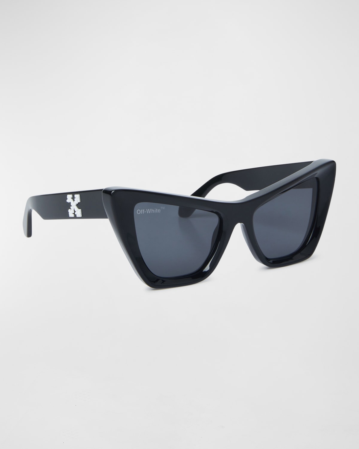 Off-white Edvard Acetate Cat-eye Sunglasses In Black Dark