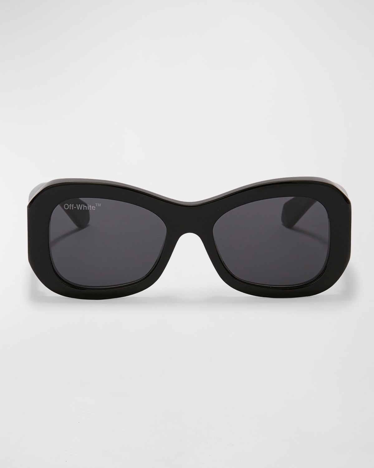 Off-white Pablo Logo Round Acetate Sunglasses In Black / Dark Grey