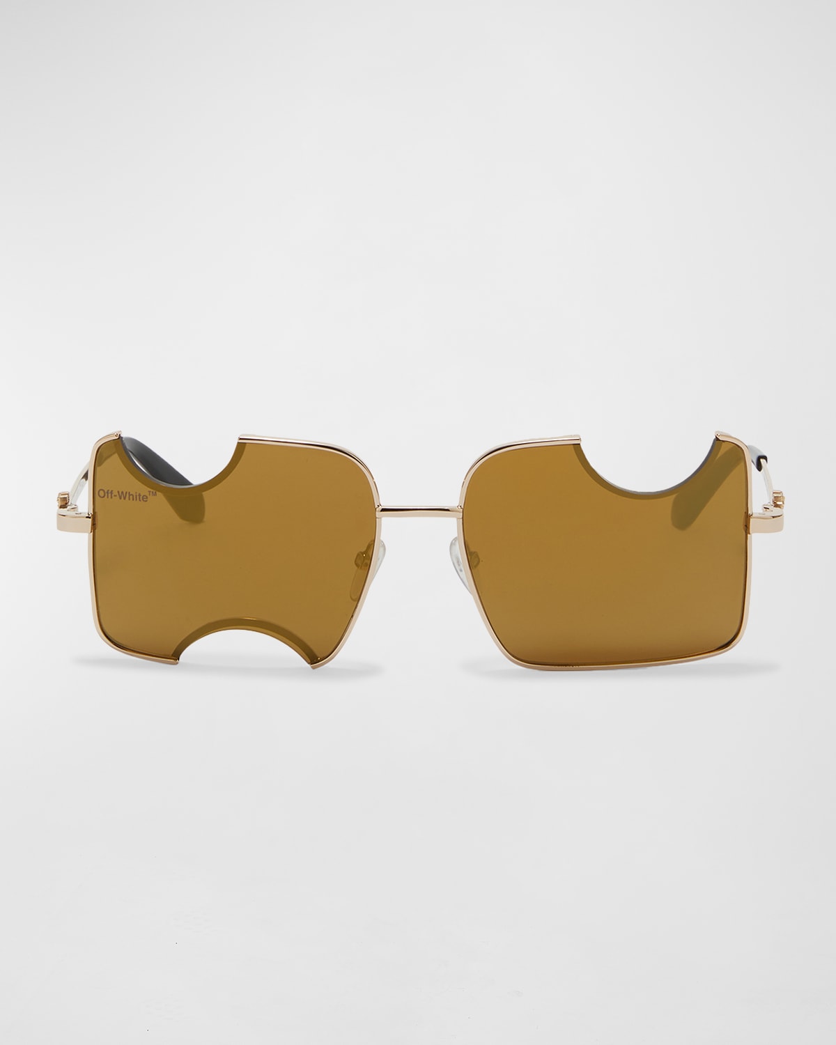 Shop Off-white Salvador Geometric Square Metal Sunglasses In Gold Mirror
