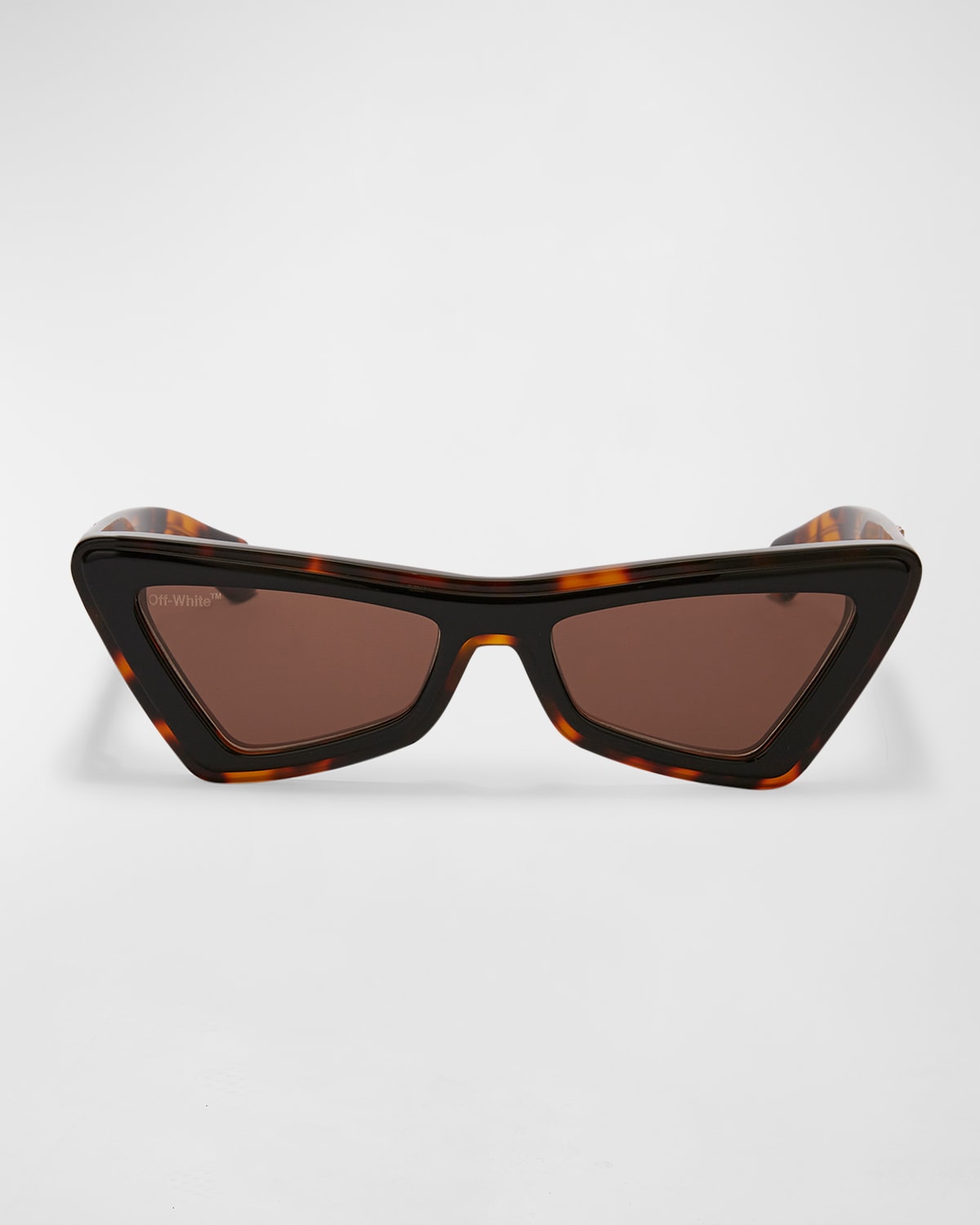 Shop Off-white Artemisia Tortoiseshell Acetate Cat-eye Sunglasses In Havana Brown