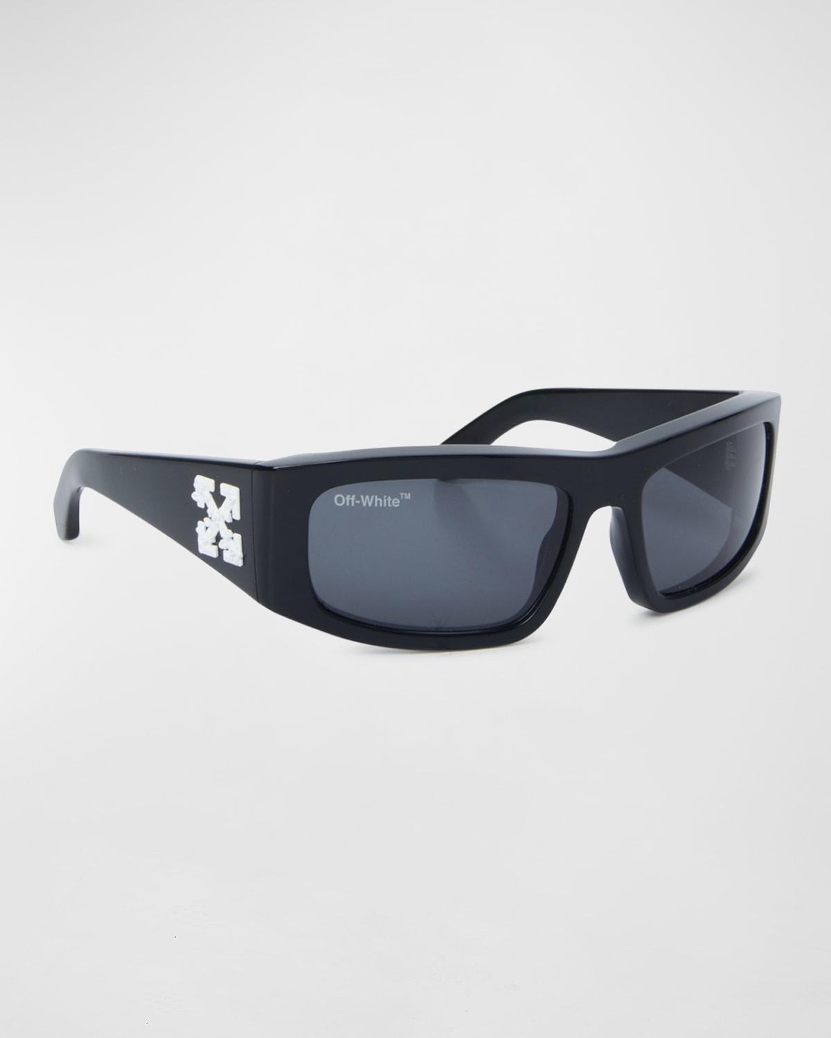 Off-white Men's Joseph Rectangle Sport Sunglasses In 1007 Black Dark G