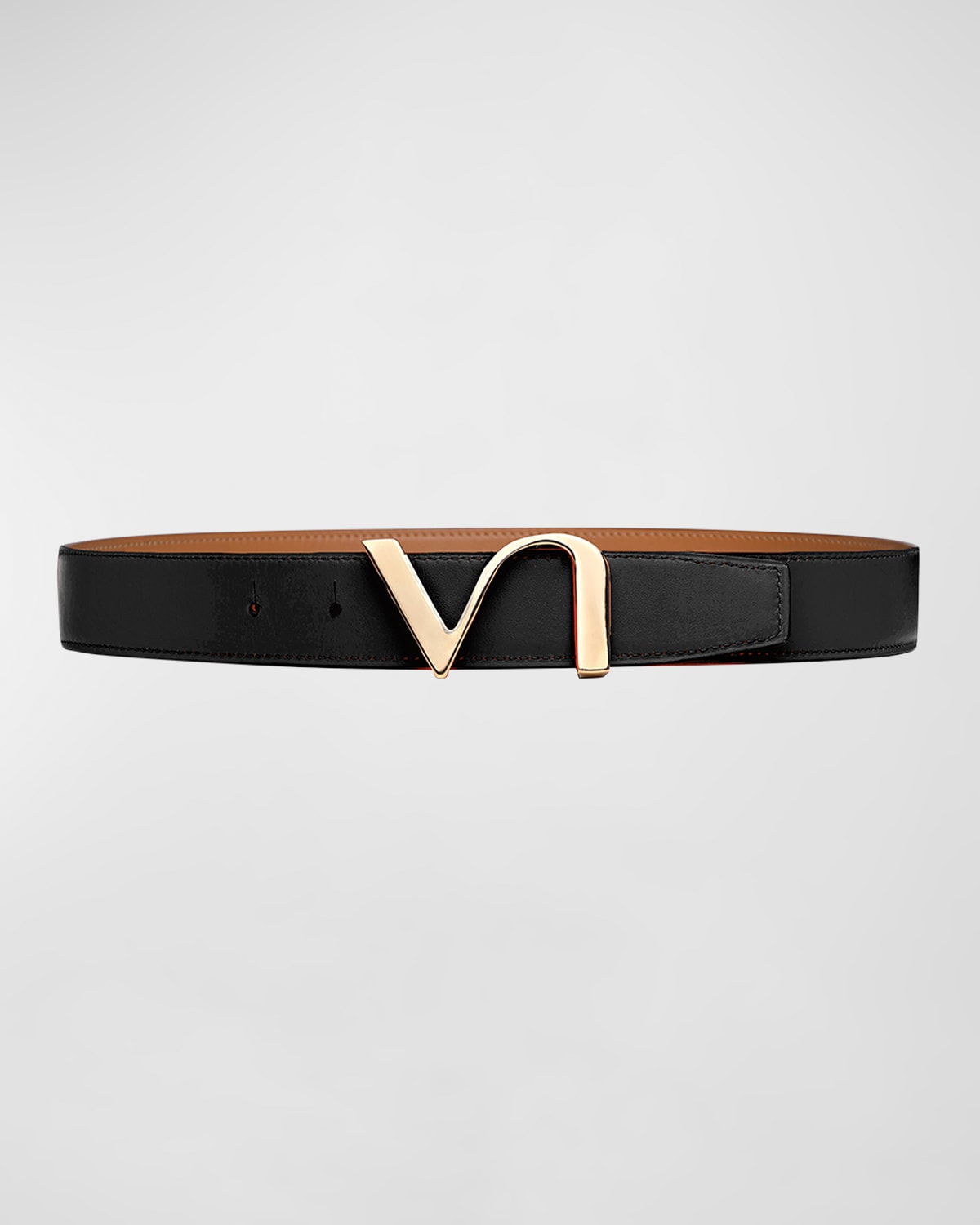 Vaincourt Paris L'amourese Reversible Leather Belt In 01 Black 40 Camel