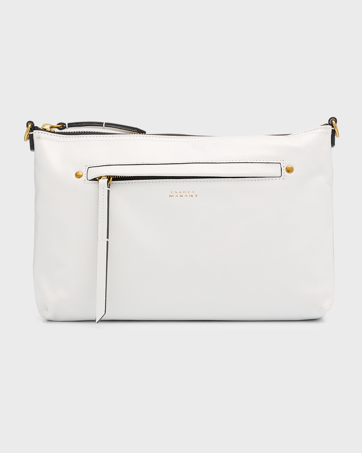Isabel Marant Nessah Leather Shoulder Bag In White