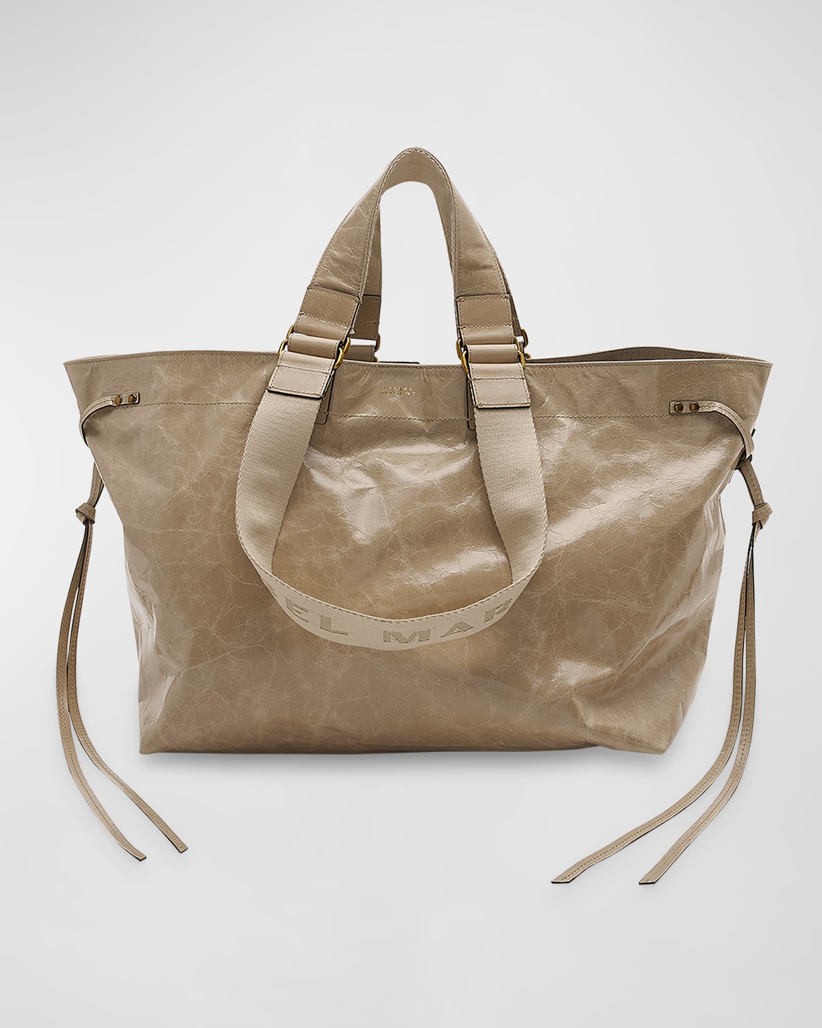 ISABEL MARANT WARDY DOUBLE-HANDLE LEATHER TOTE BAG