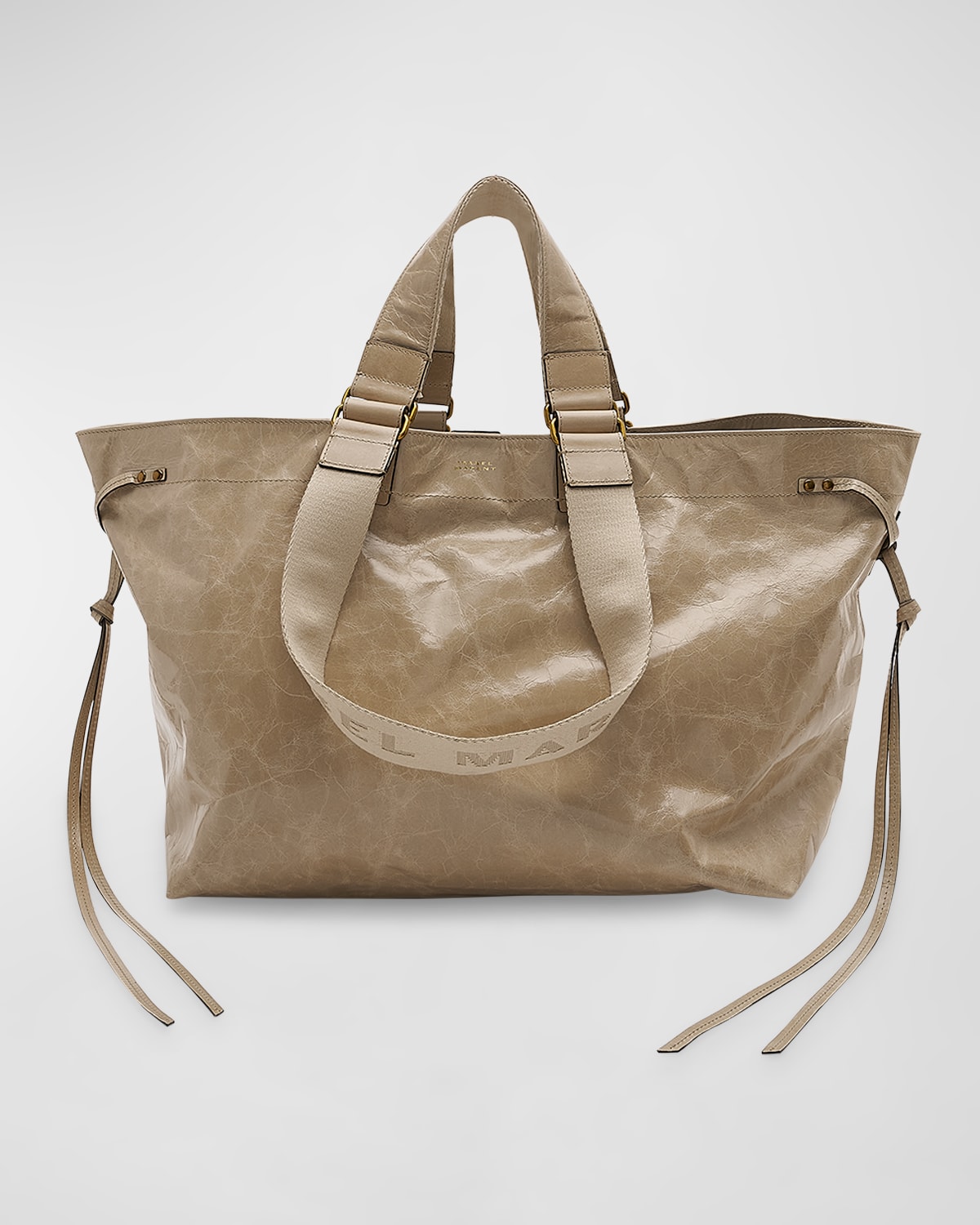 Isabel Marant Wardy Double-handle Leather Tote Bag In 23sd Sand