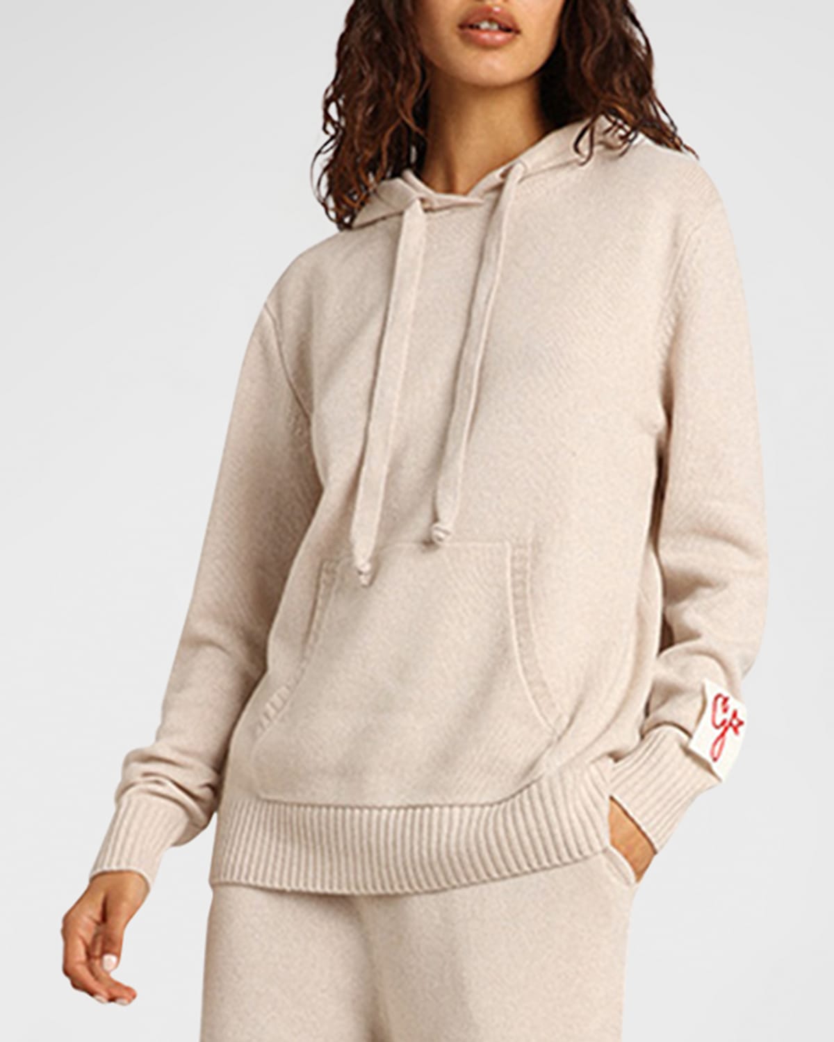 Golden Goose Golden Mixed Kashmir Wool Knit Hoodie In Natural White