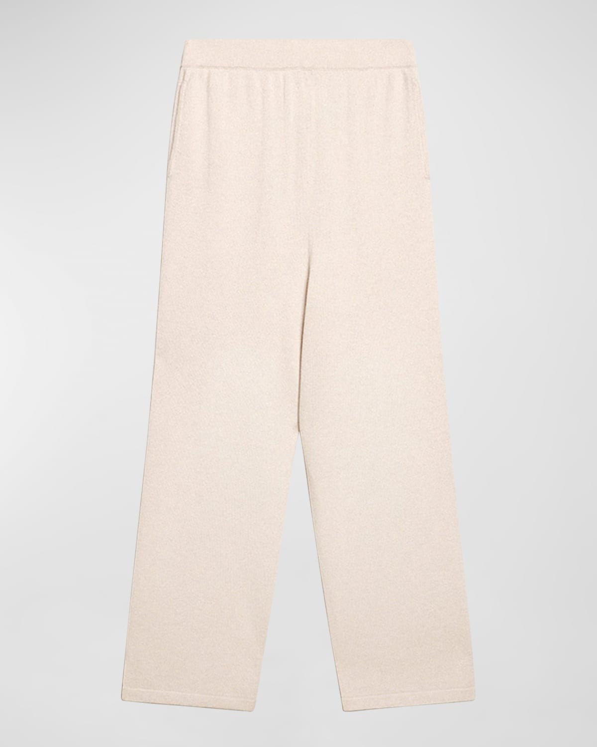 Golden Cashmere-Wool Knit Wide-Leg Jogging Pants