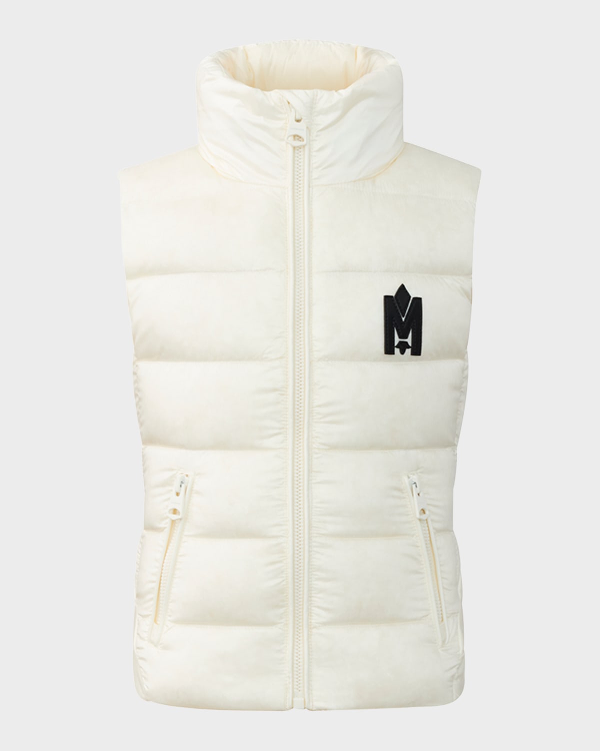 Mackage Boy's Cleo Recycled Sateen Down Quilted Puffer Vest In Cream
