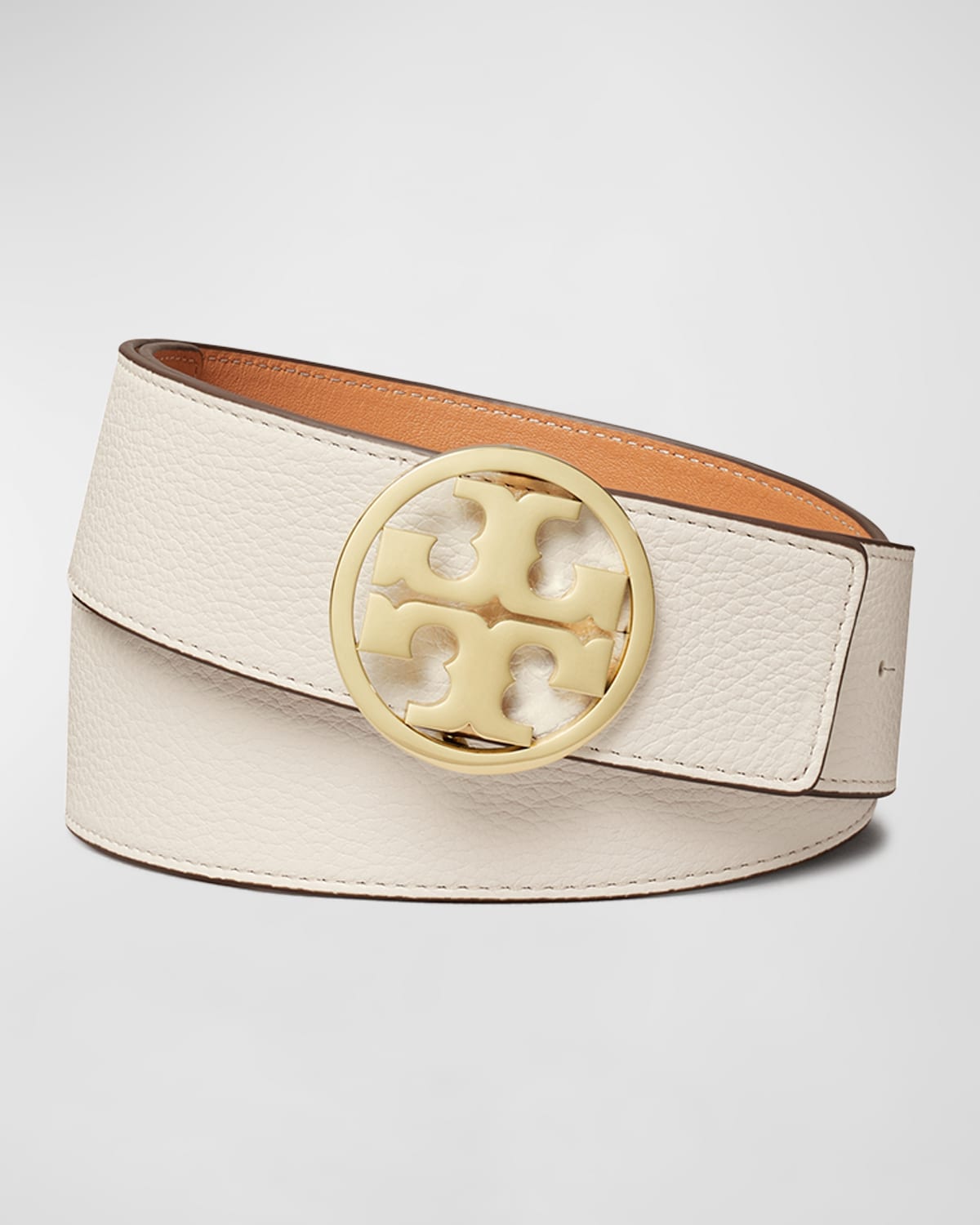 Tory Burch Miller Reversible 1.5" Logo Belt In 500 Lavender Clou