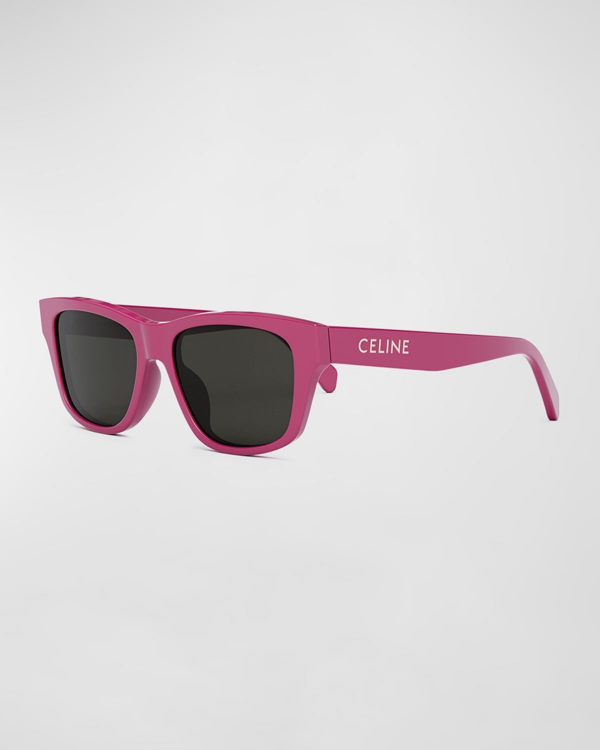 Square Acetate Sunglasses In Shiny Pink Smoke