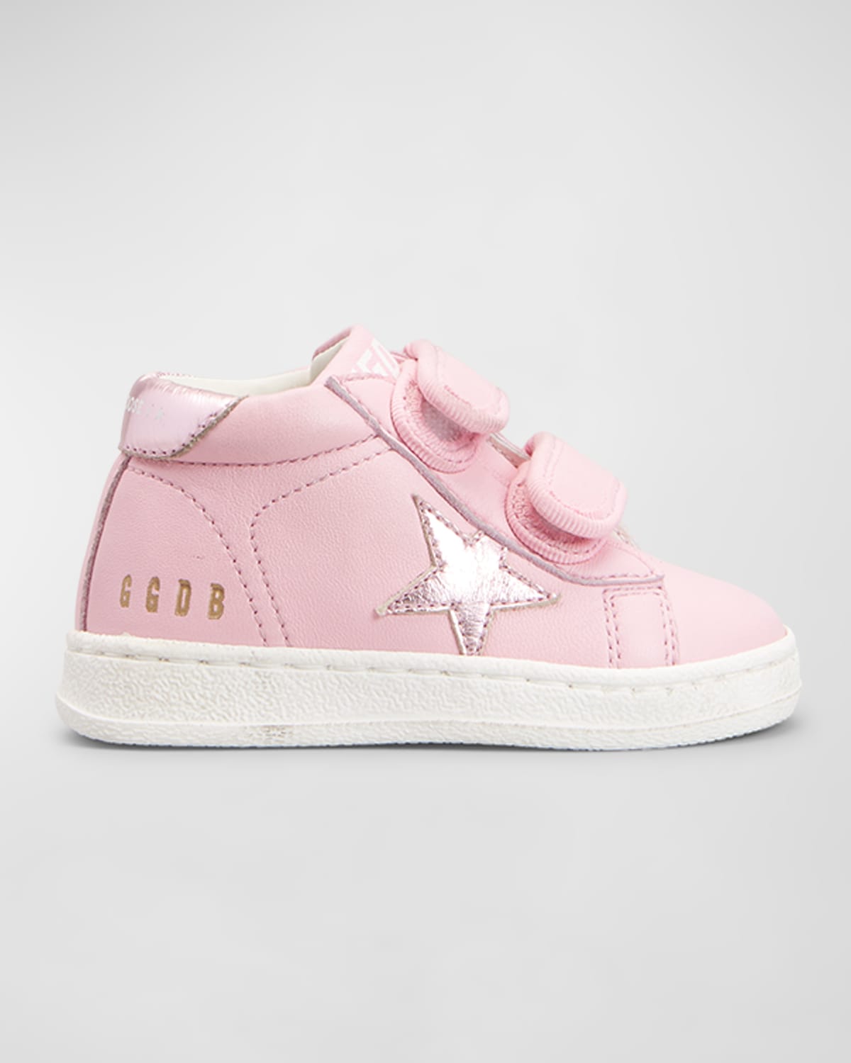 Golden Goose Kids' Girl's June Gold Trim High Top Sneakers, Baby/toddler In Antique Pink