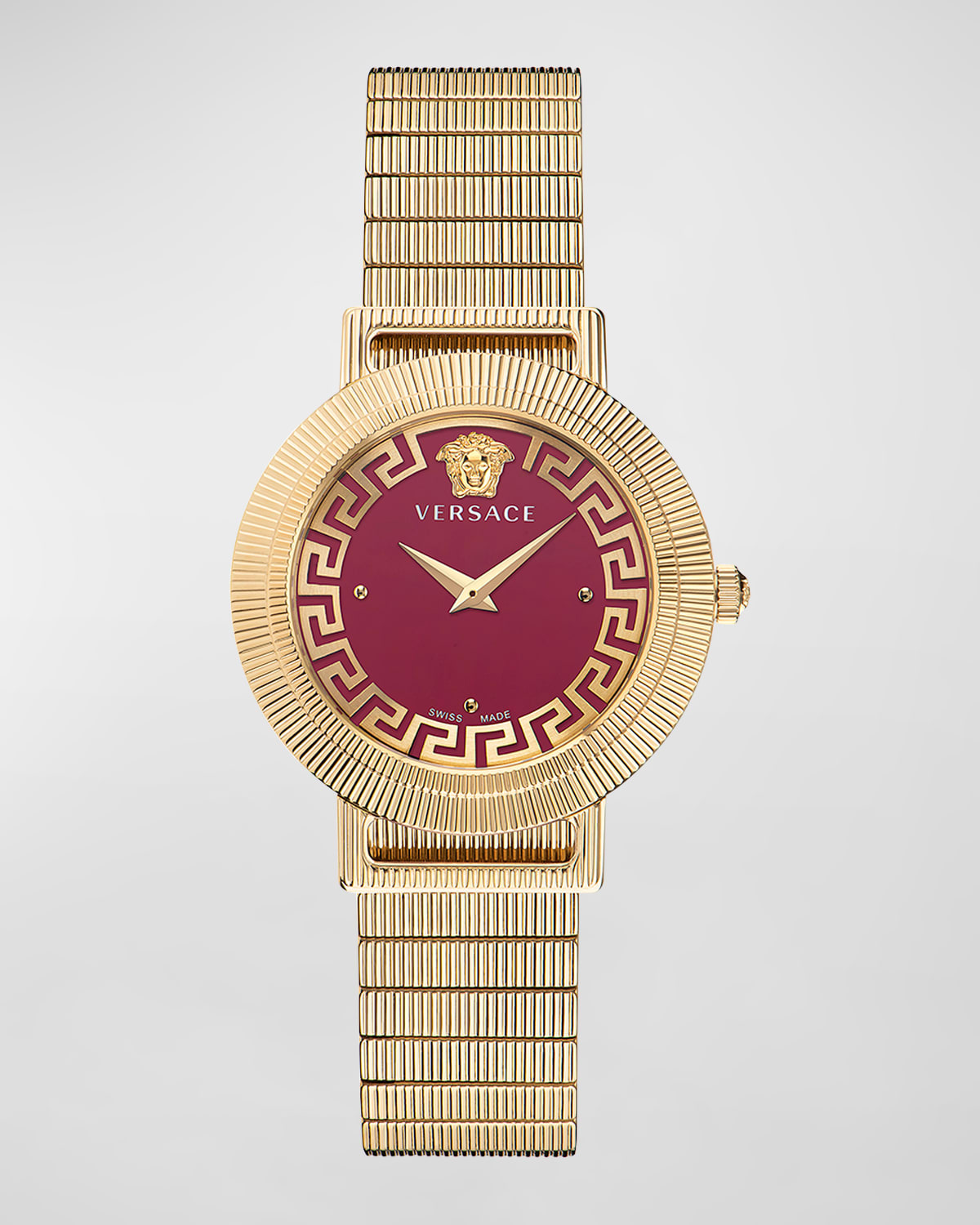 Versace 36mm Greca Chic Bracelet Watch, Gold/Red