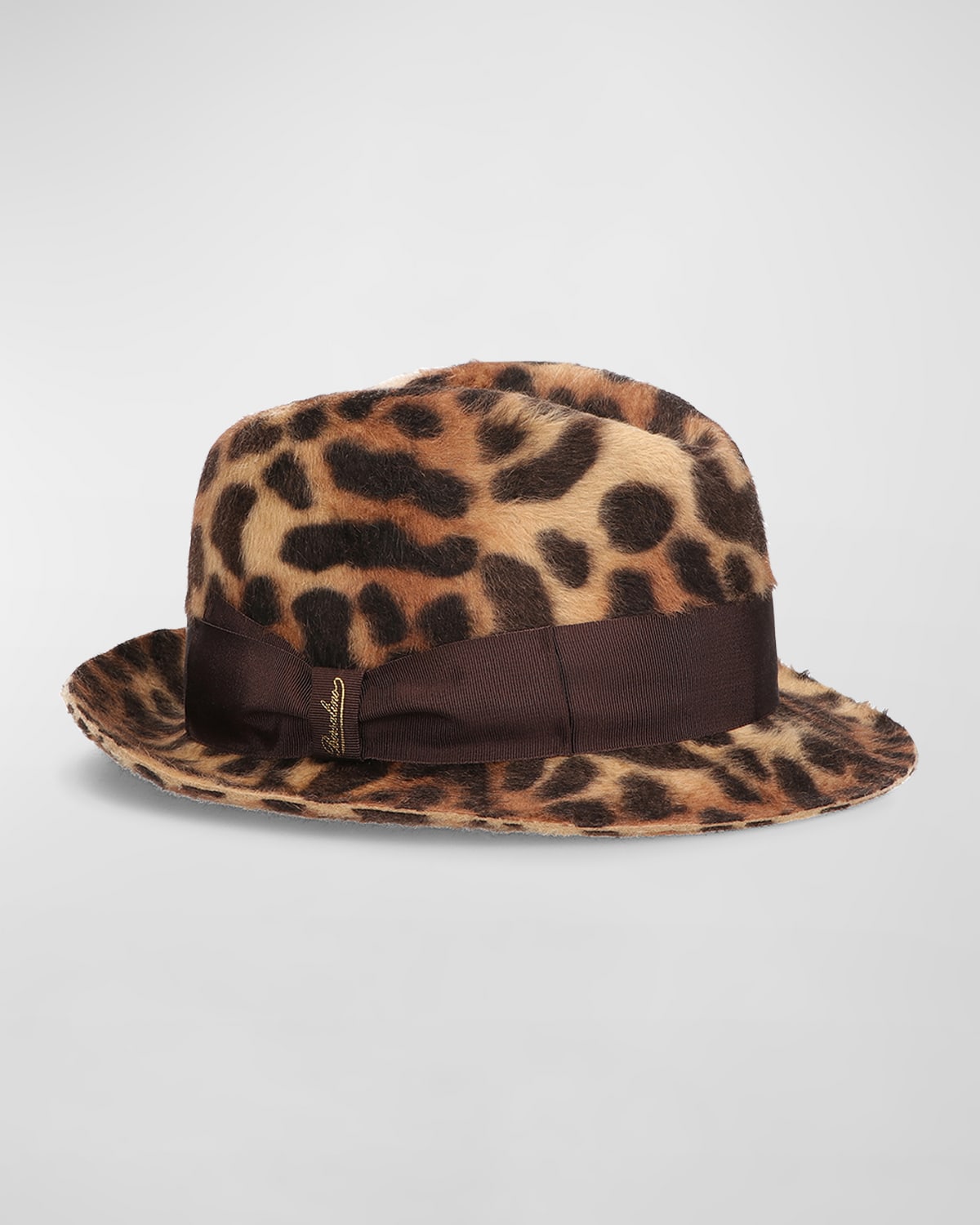 Trilby Leopard Print Felt Fedora Hat