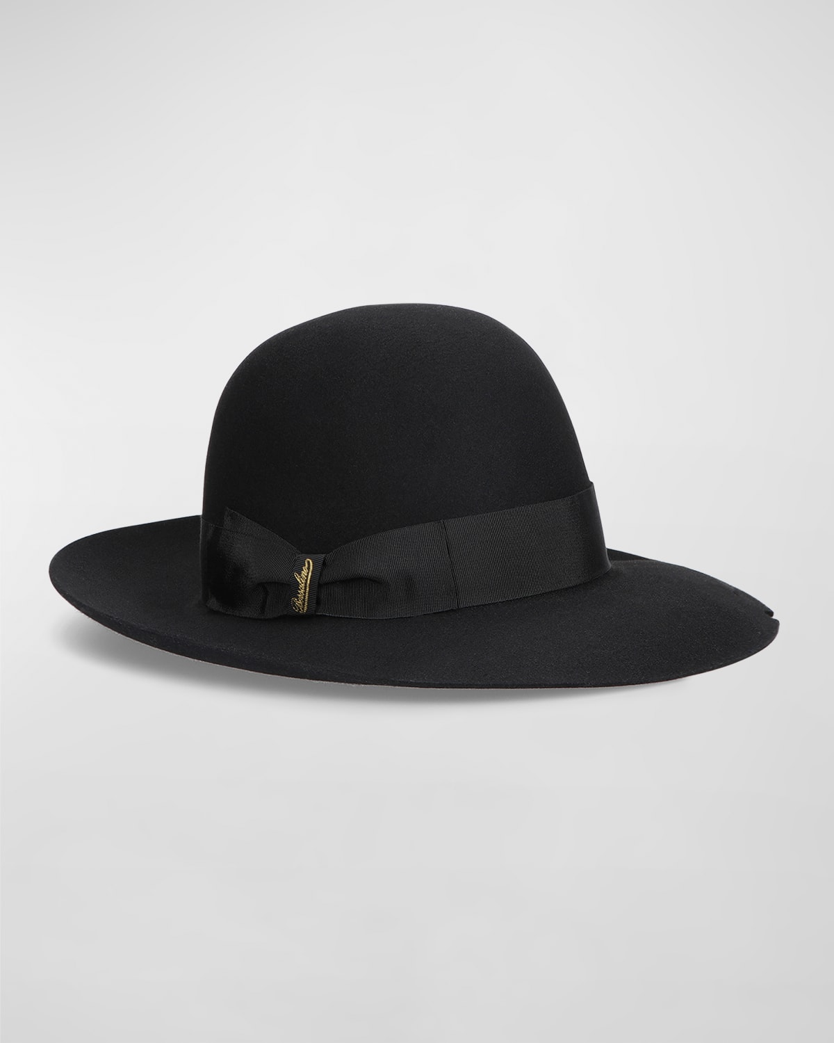 Borsalino Eleonora Felt Large Brim Hat In Nero