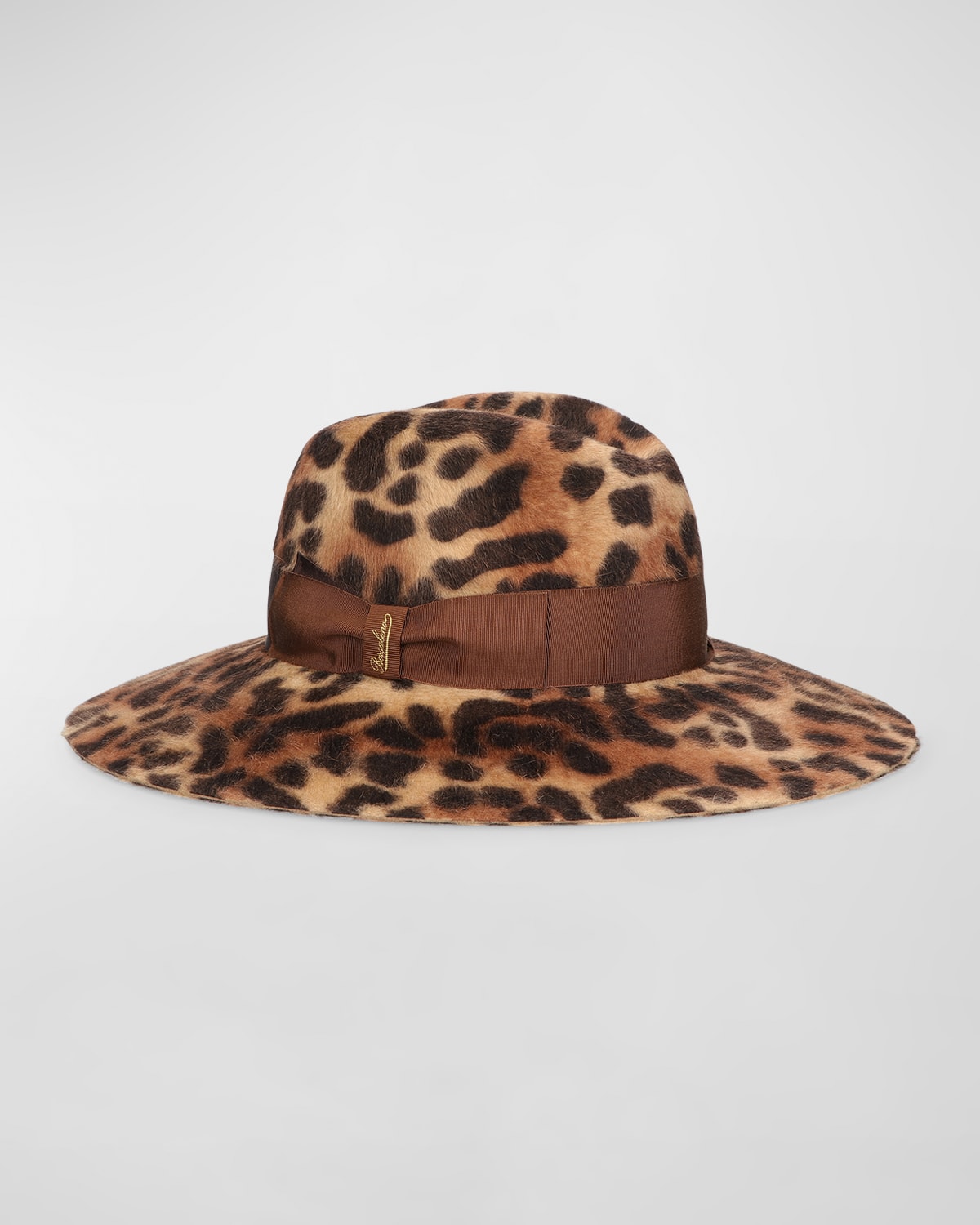Borsalino Sophie Leopard Print Felt Hat