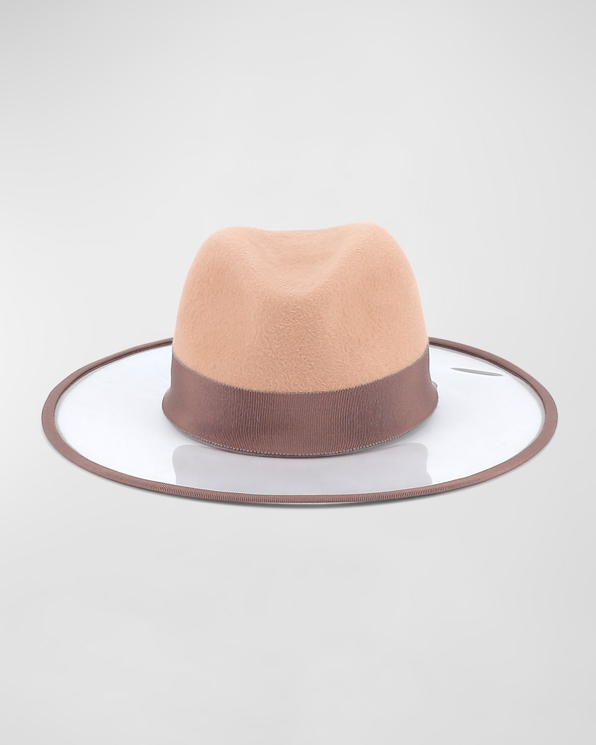 D'estree Two-tone Christopher Wool-blend Fedora Hat In Nude Taupe