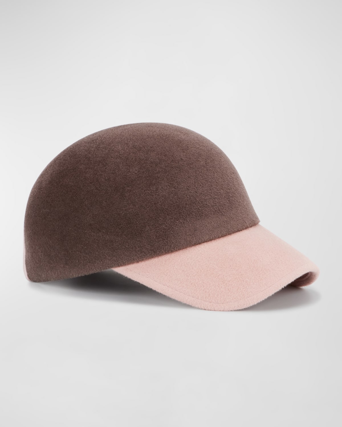 D'estree Raymond Two-tone Wool Felt Baseball Cap In Taupe Pink