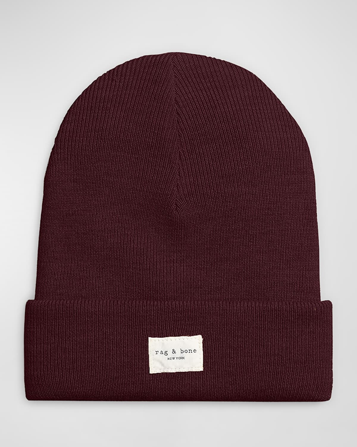 Rag & Bone Icons Addison Wool Blend Beanie In Burgundy