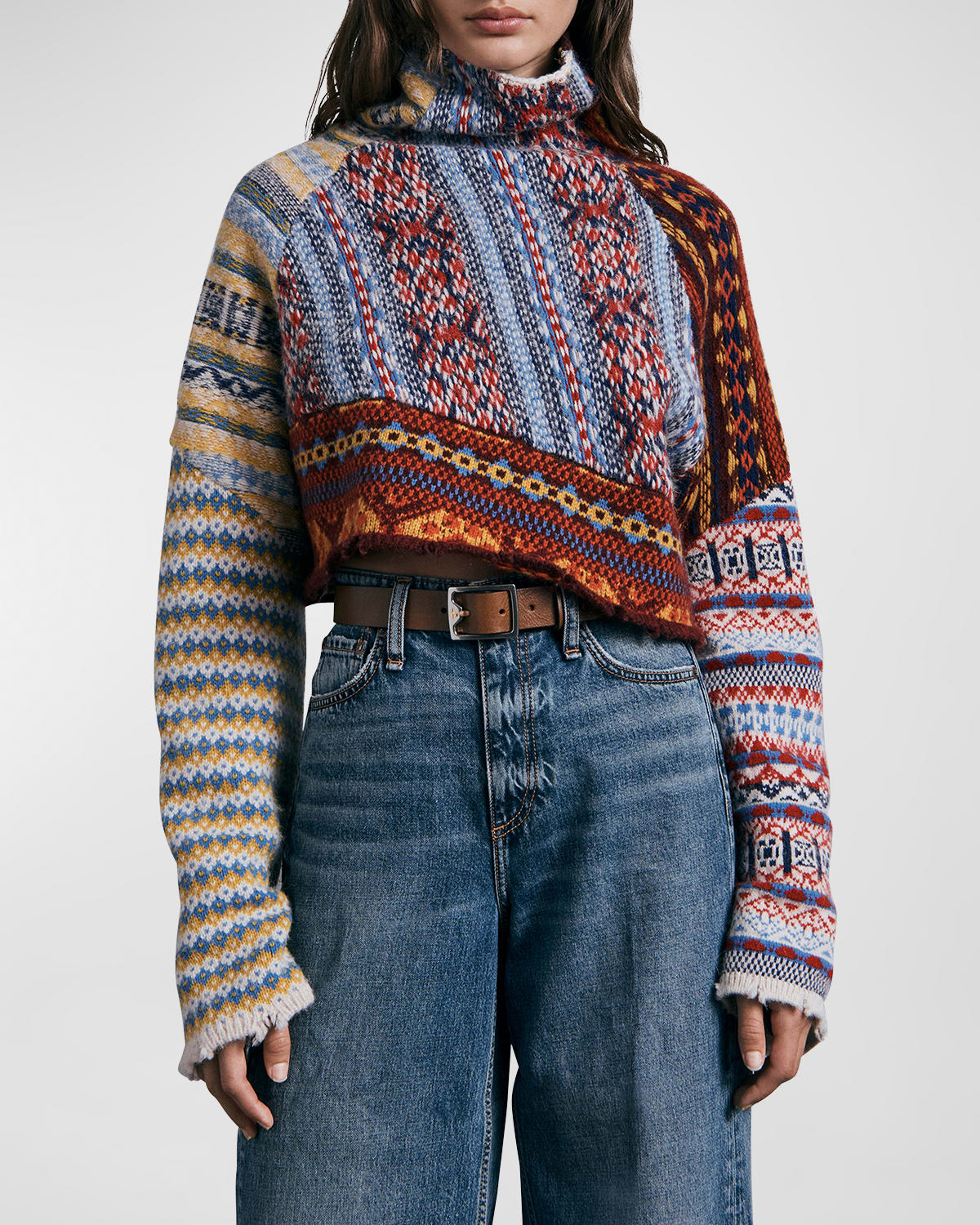 Rag Bone Hollis Patchwork Turtleneck Sweater Smart Closet