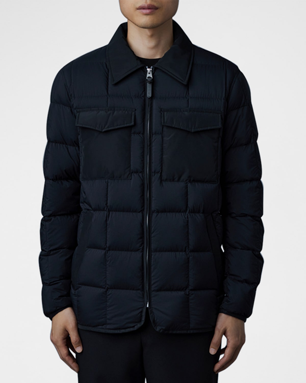 MACKAGE MEN'S OSMOND DOWN JACKET W/ SHIRT COLLAR