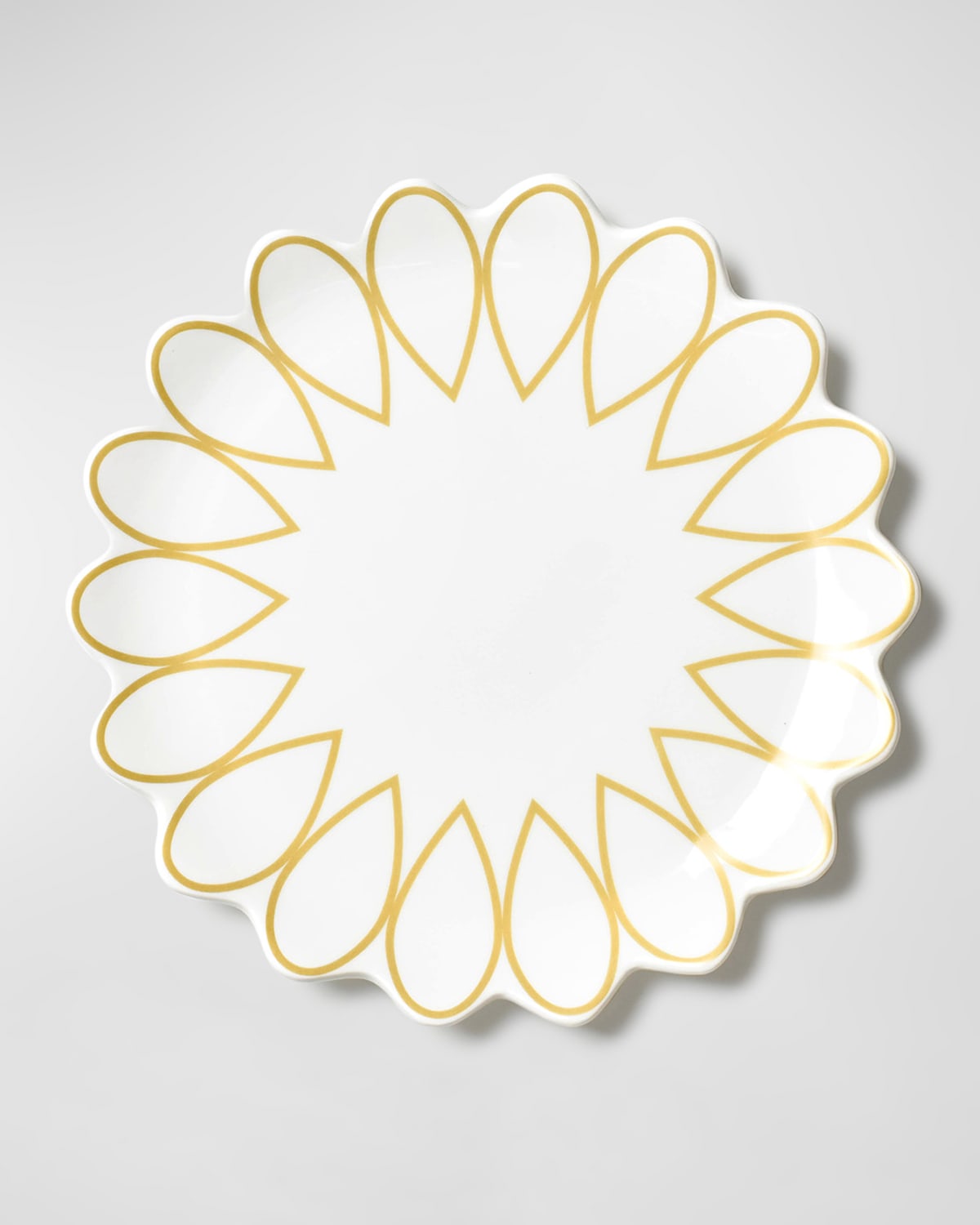 Deco Golden Scallop Salad Plate, Set of 4