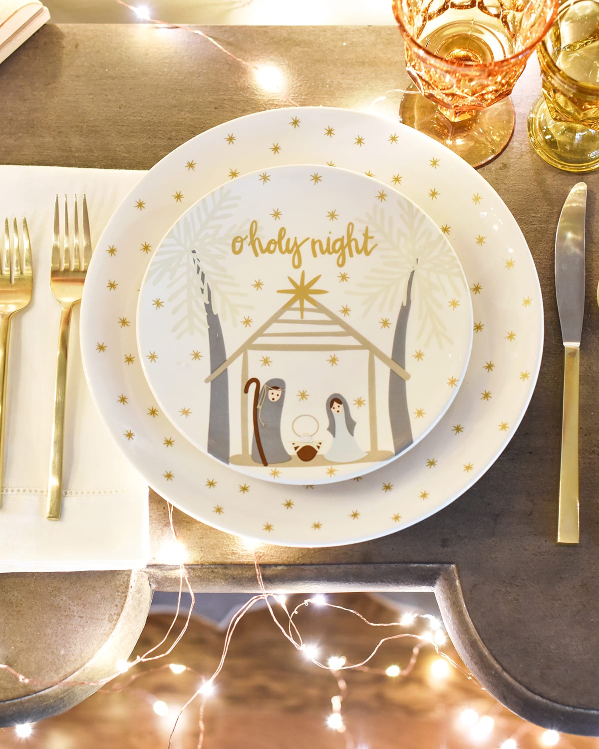 Coton Colors Gold Star Dinner Plate