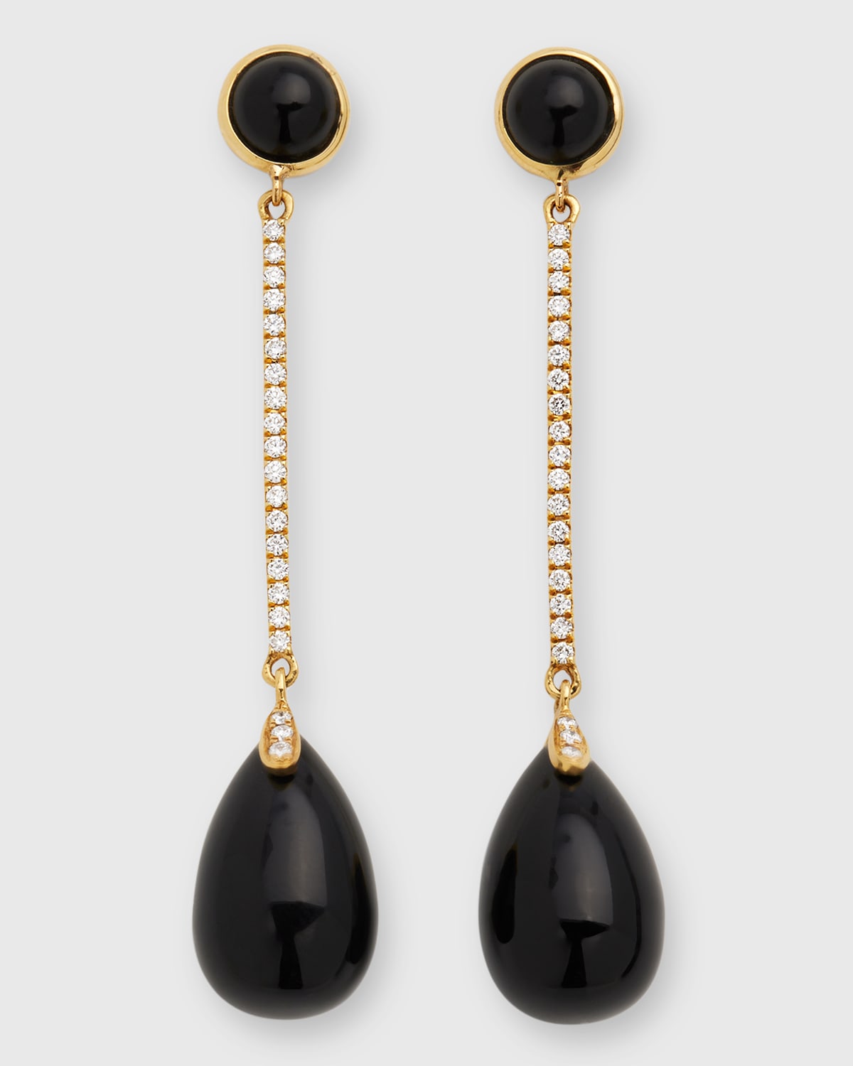 Goshwara 18k Yellow Gold Naughty Onyx And Diamond Drop Earrings In Black