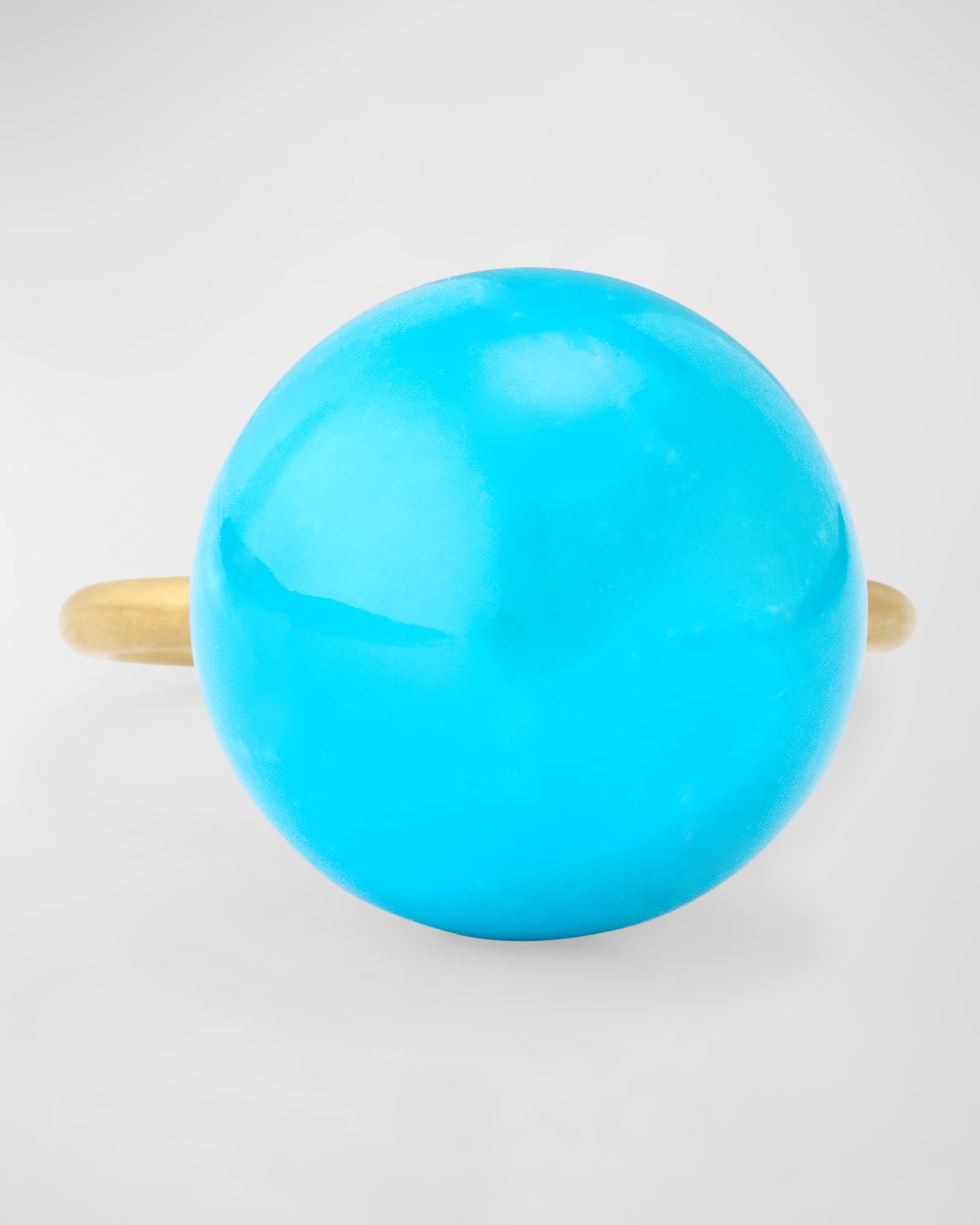 Gumball 18K Yellow Gold Ring Set with 16mm Turquoise