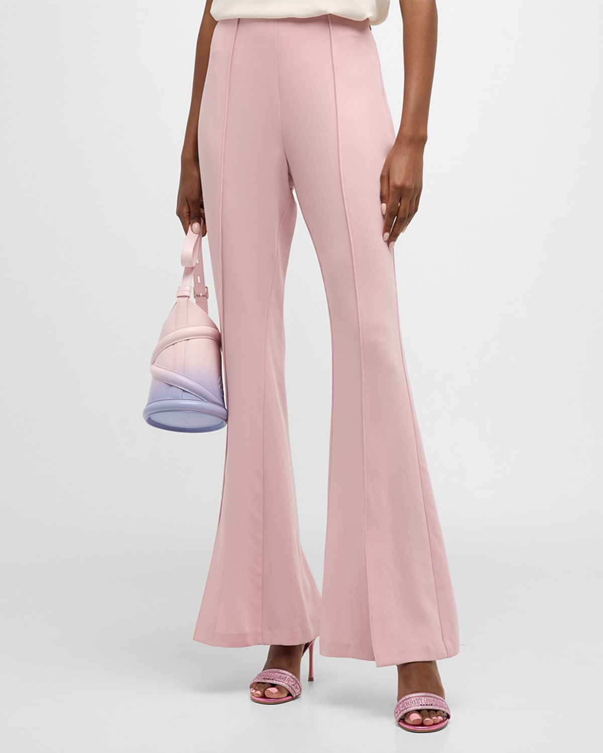 Cinq À Sept Billie Flare Split-cuff Pants In Rosy Quartz