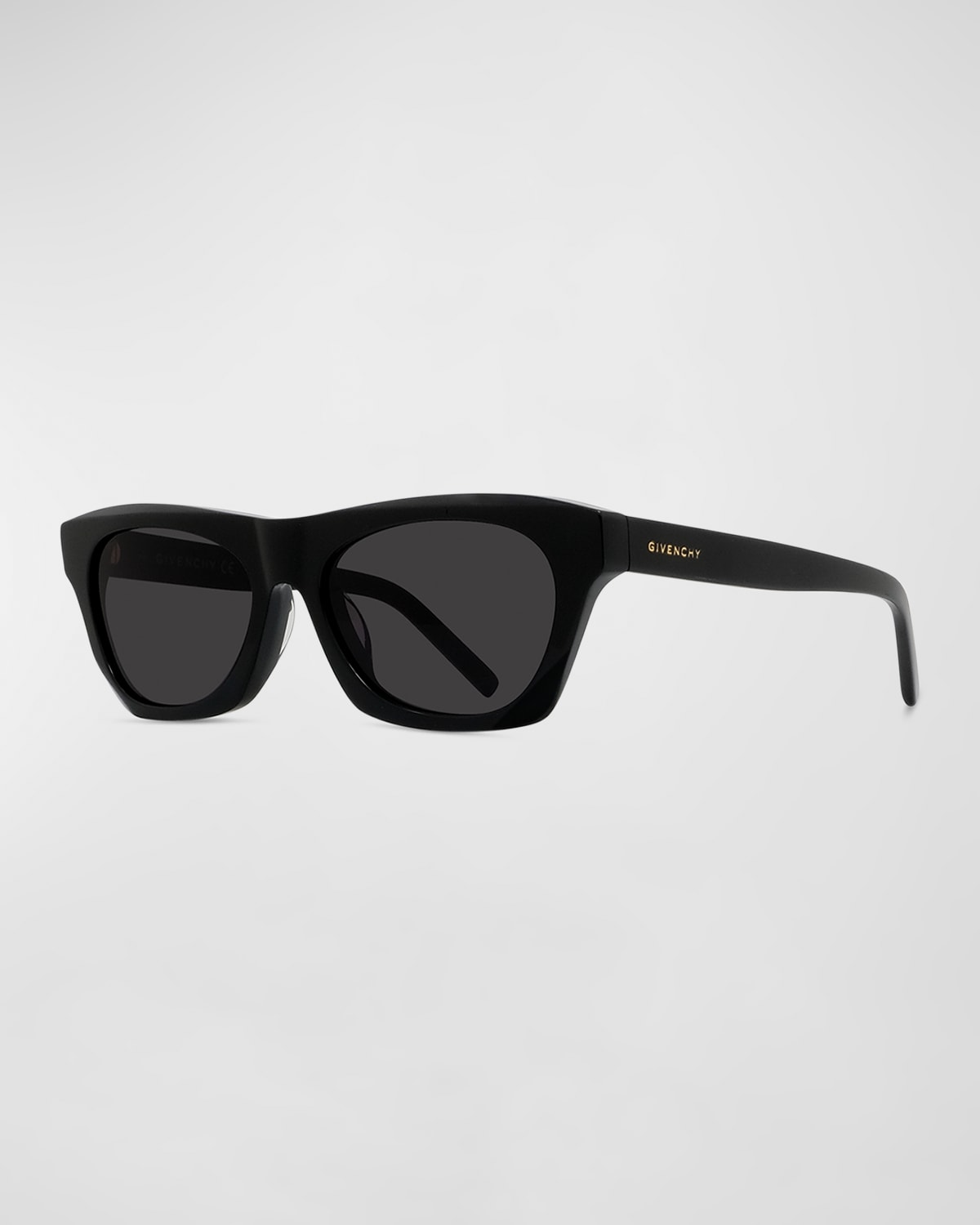 Givenchy 55mm Angled Square Sunglasses In Black/smoke