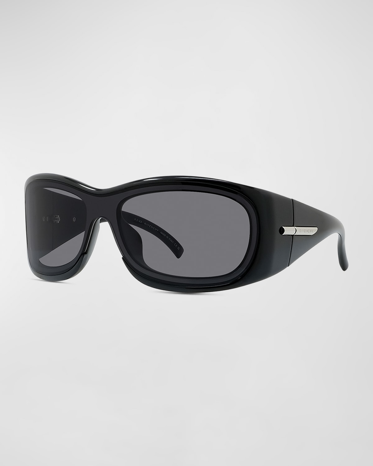 Givenchy Men's Sporty Oval Sunglasses In Black/smoke