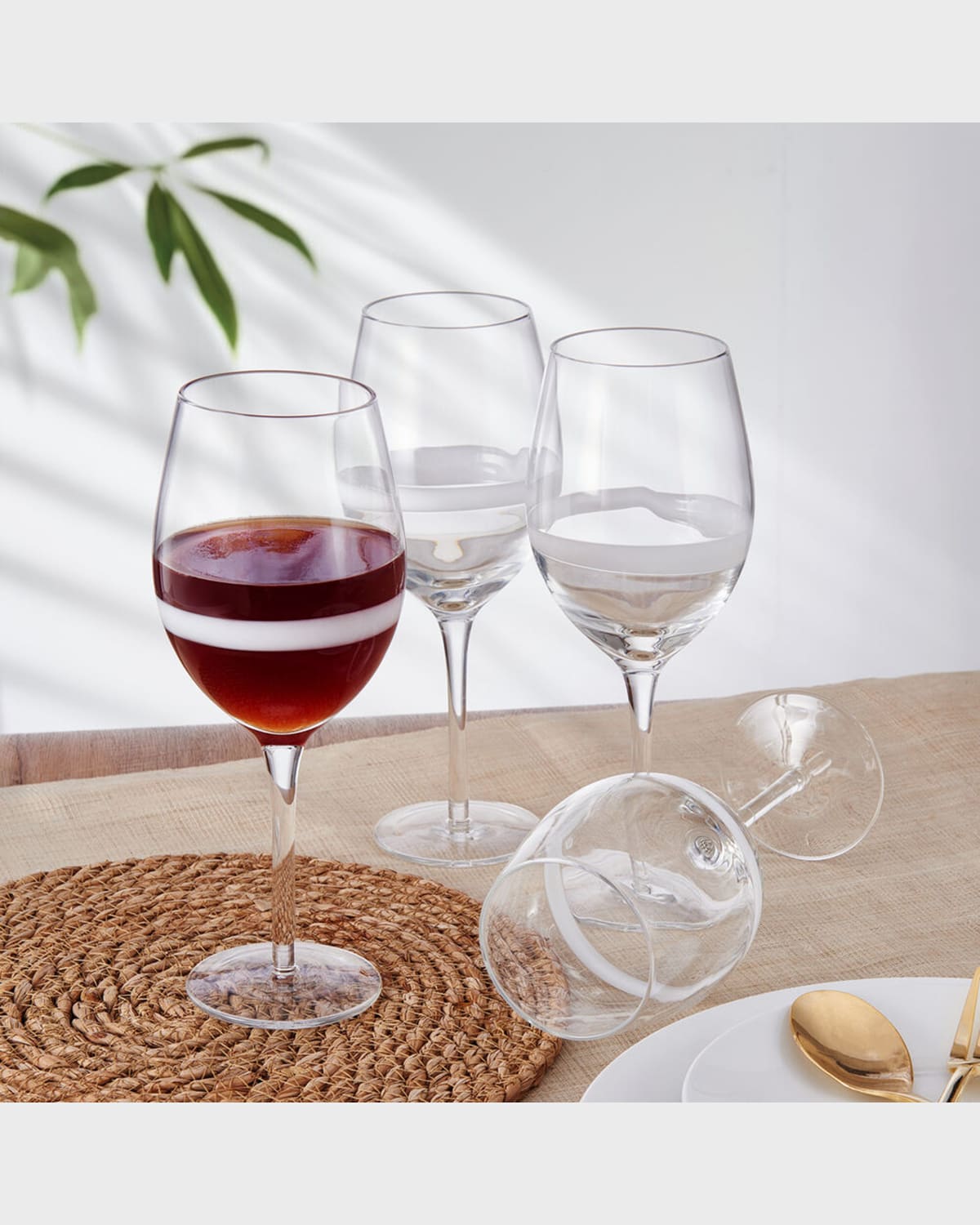 Shop Fitz And Floyd Organic Band Red Wine Glasses - Set Of 4 In White