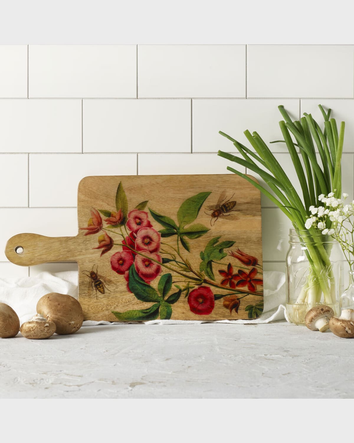 Fitz And Floyd Floral Bee Handled Serving Board